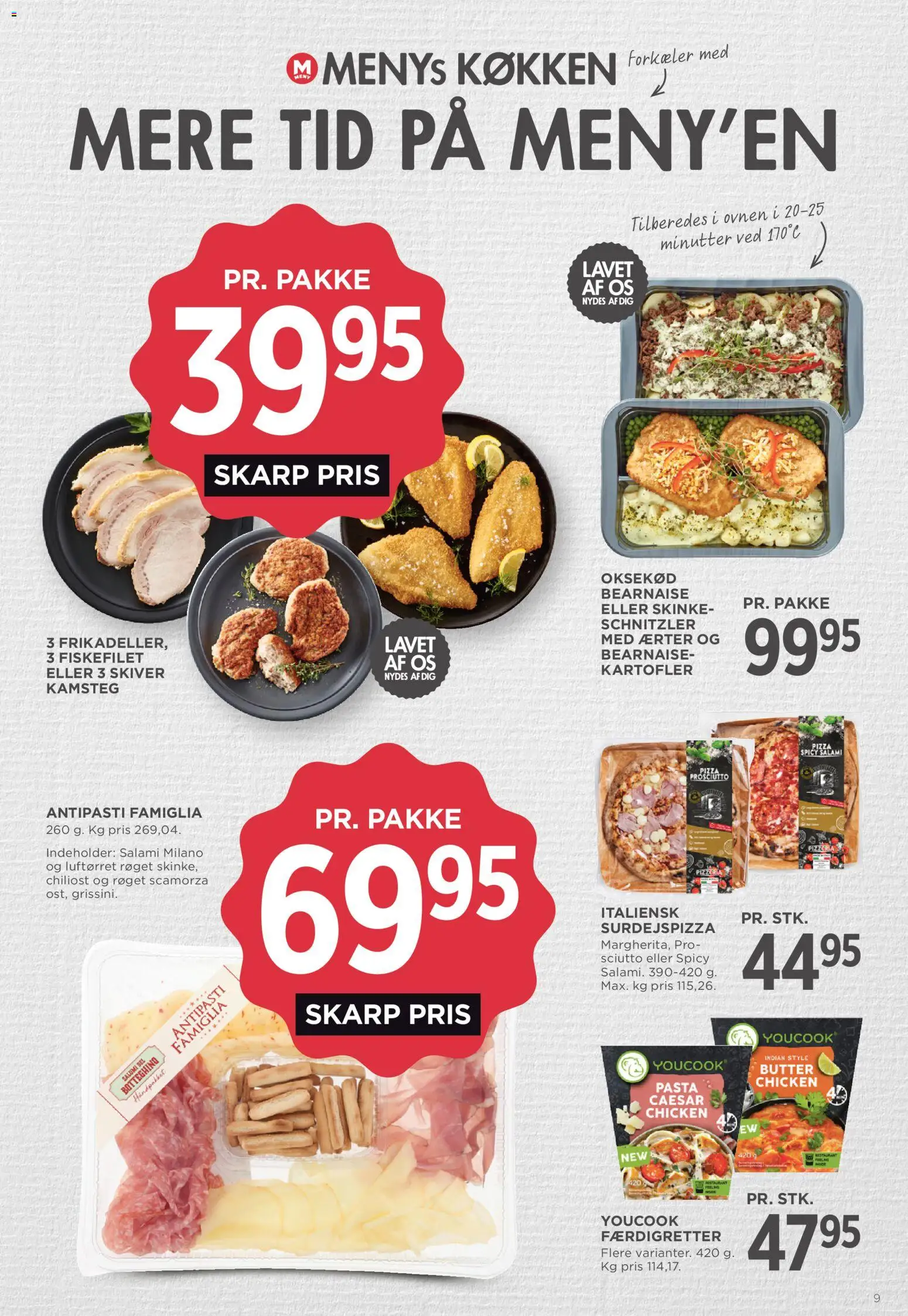 Meny tilbudsavis – gyldig fra 14/08/2026 | Side: 13 | Produkter: Skinke, Pizza, Kartofler, Schnitzler