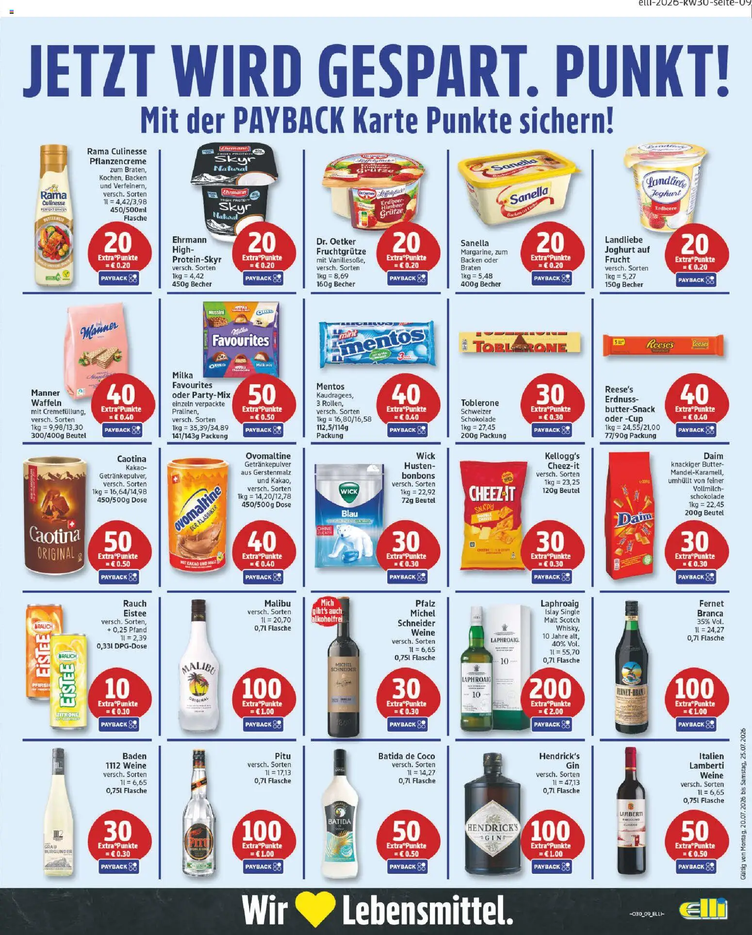 Elli Markt Prospekt Hövelhof – gültig ab 20.07.2026 | Seite: 9 | Produkte: Joghurt, Batida de coco, Zitrone, Sanella