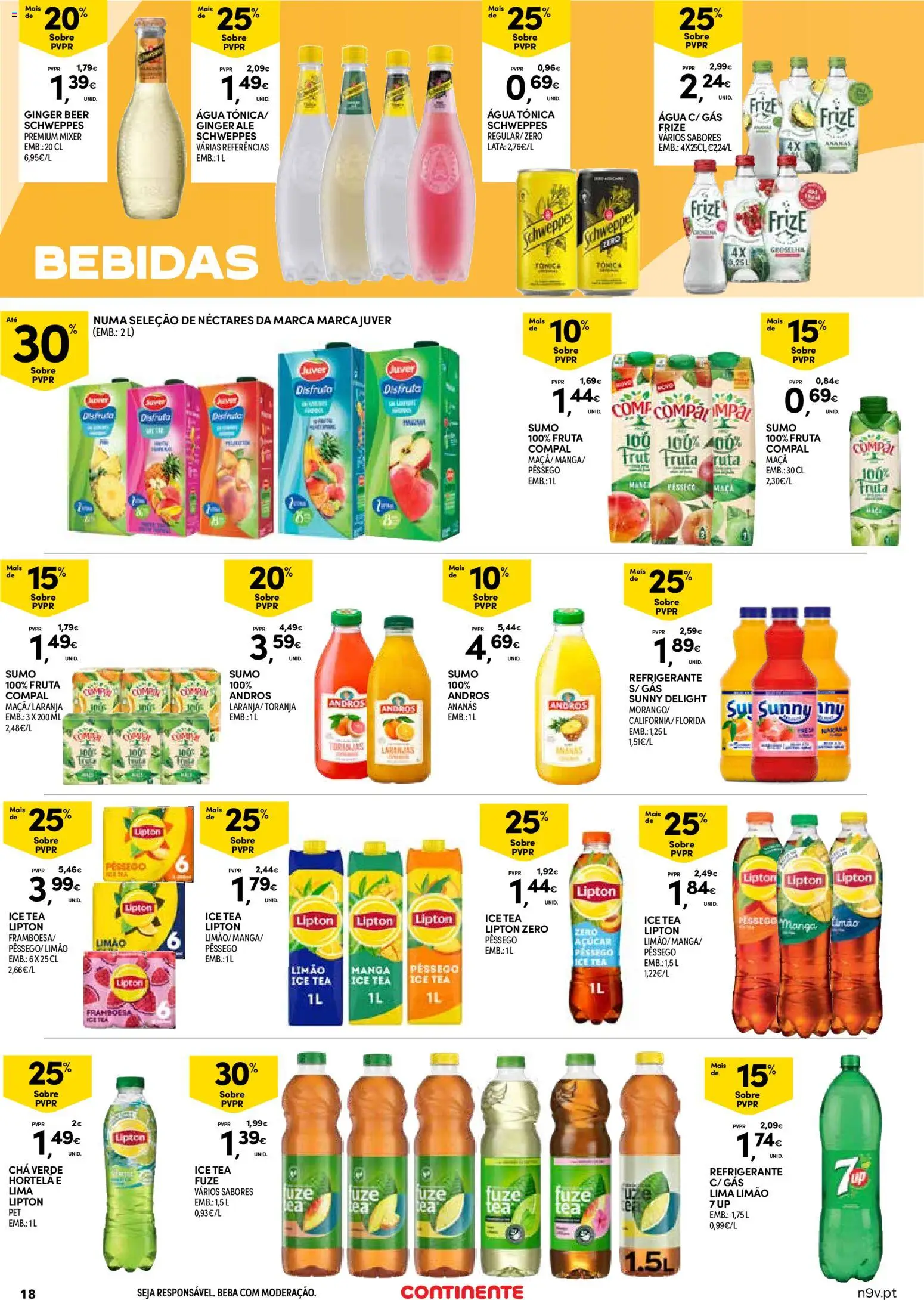 Continente Açores  │ válido de 14.05.2026 | Página: 18 | Produtos: Maça, Sumo, Chá, Açúcar