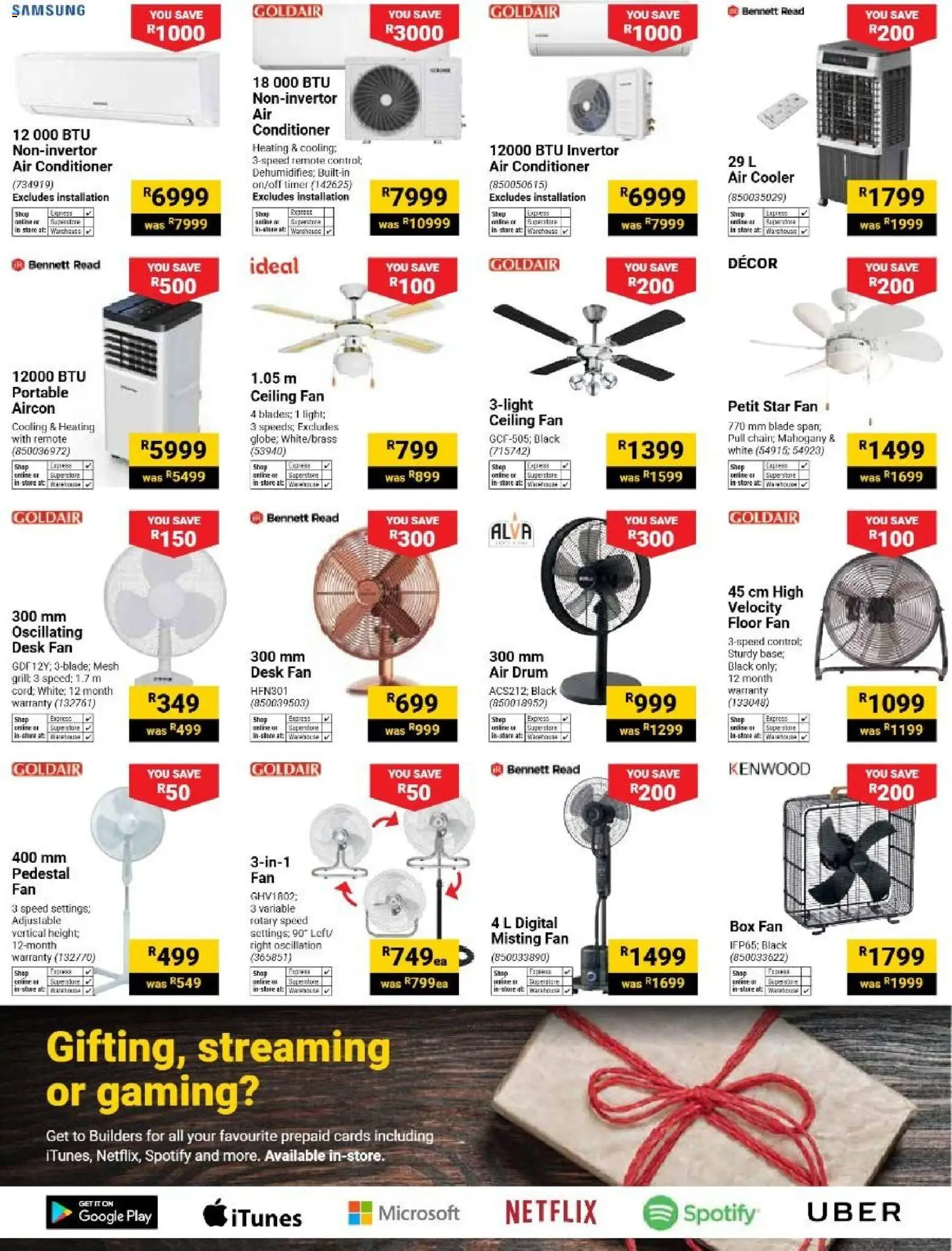 New Builders catalogue – valid from 06/10/2026 | Page: 19 | Products: Air conditioner, Floor fan, Cooler, Remote