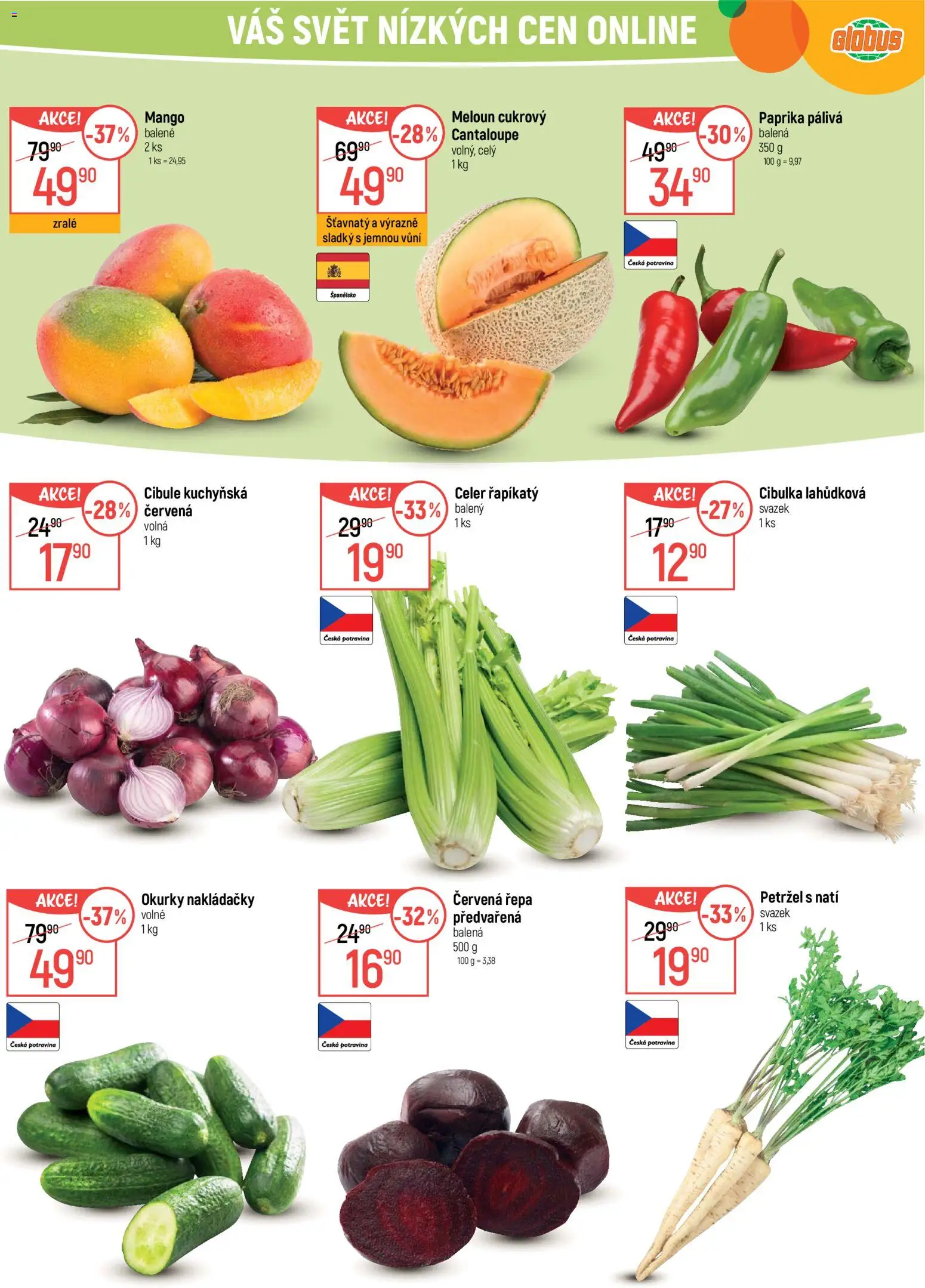 Globus leták od 22.07.2026 | Strana: 21 | Produkty: Meloun, Mango, Řepa, Celer