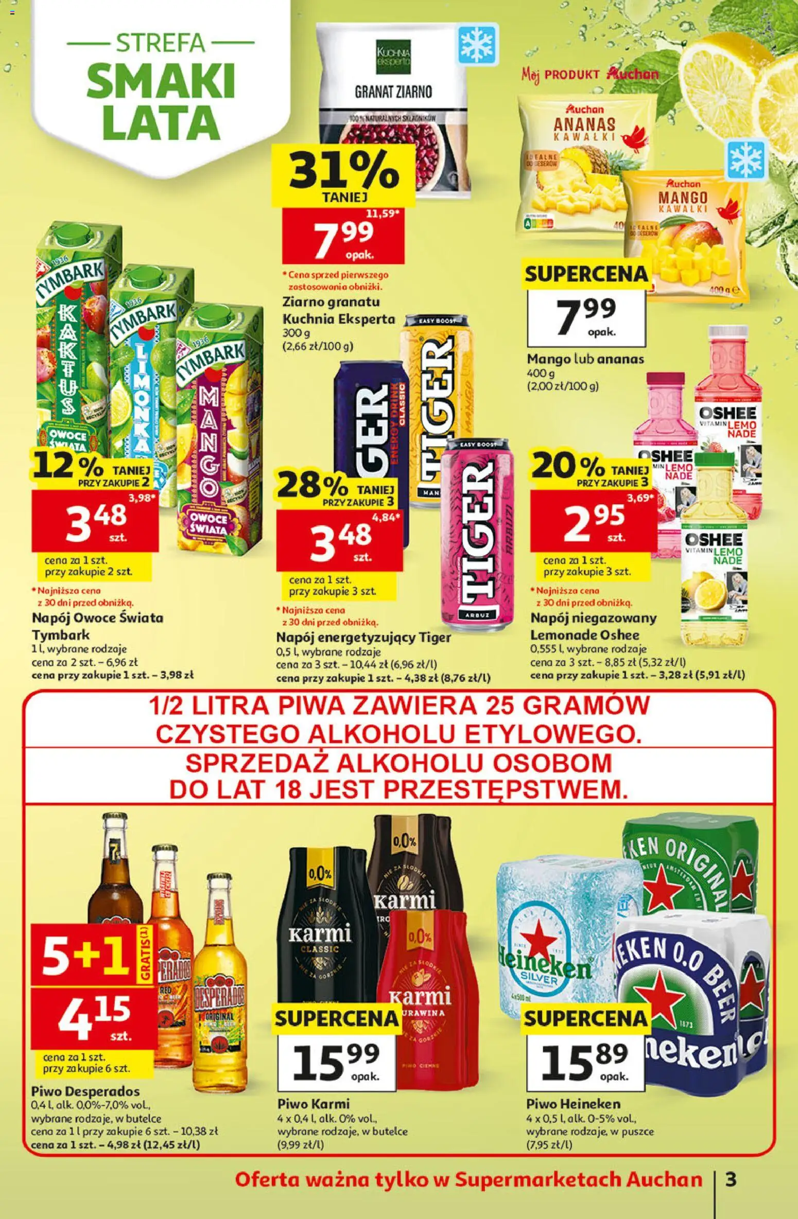 Auchan gazetka od 02.07.2026 | Strona: 3 | Produkty: Mango, Piwo Desperados, Piwo, Owoce