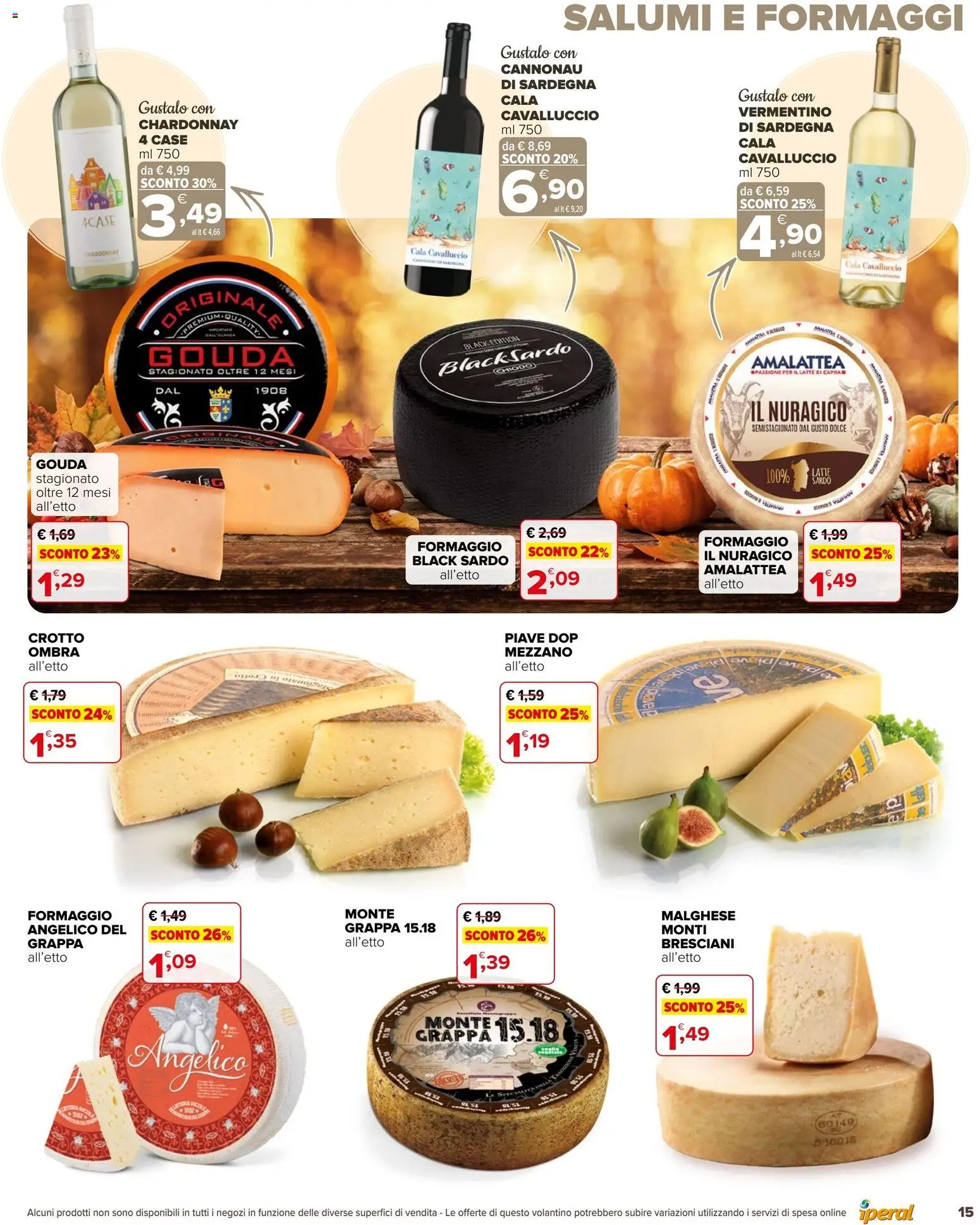 Volantino Iperal del 14/10/2026 | Pagina: 15 | Prodotti: Latte, Formaggio, Grappa