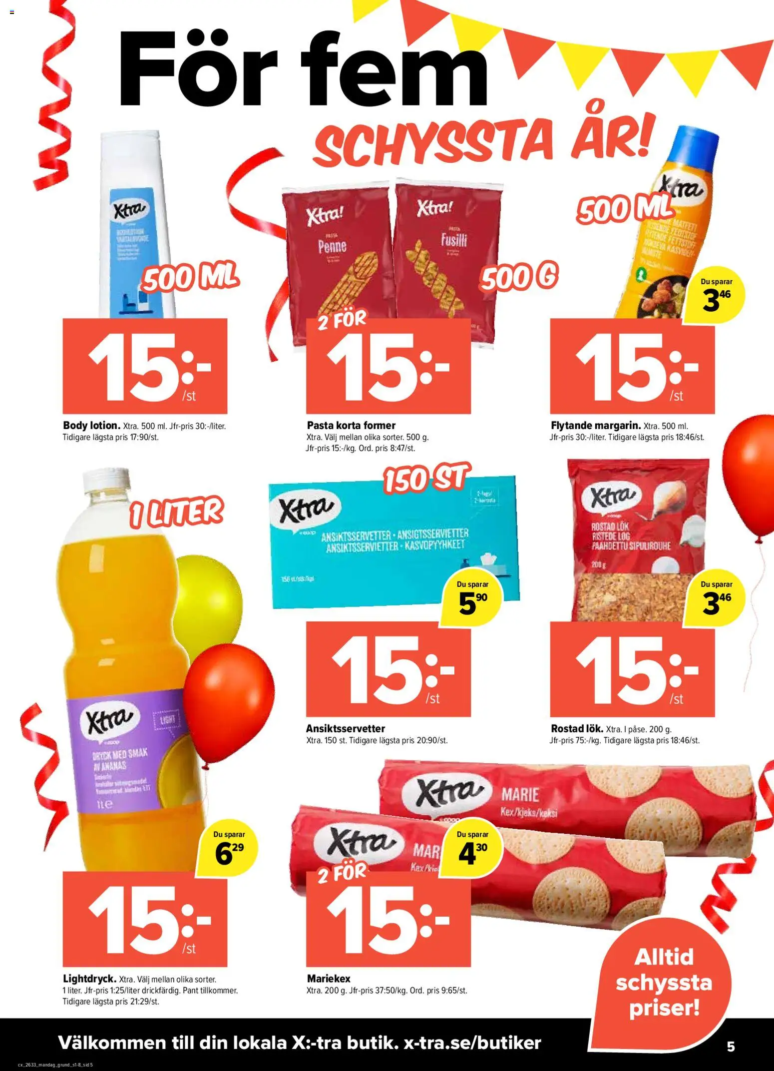 Coop X:-TRA reklamblad aktuell från 10/08/2026 | Sida: 5 | Produkter: Rostad, Rostad lök, Ananas, Pasta