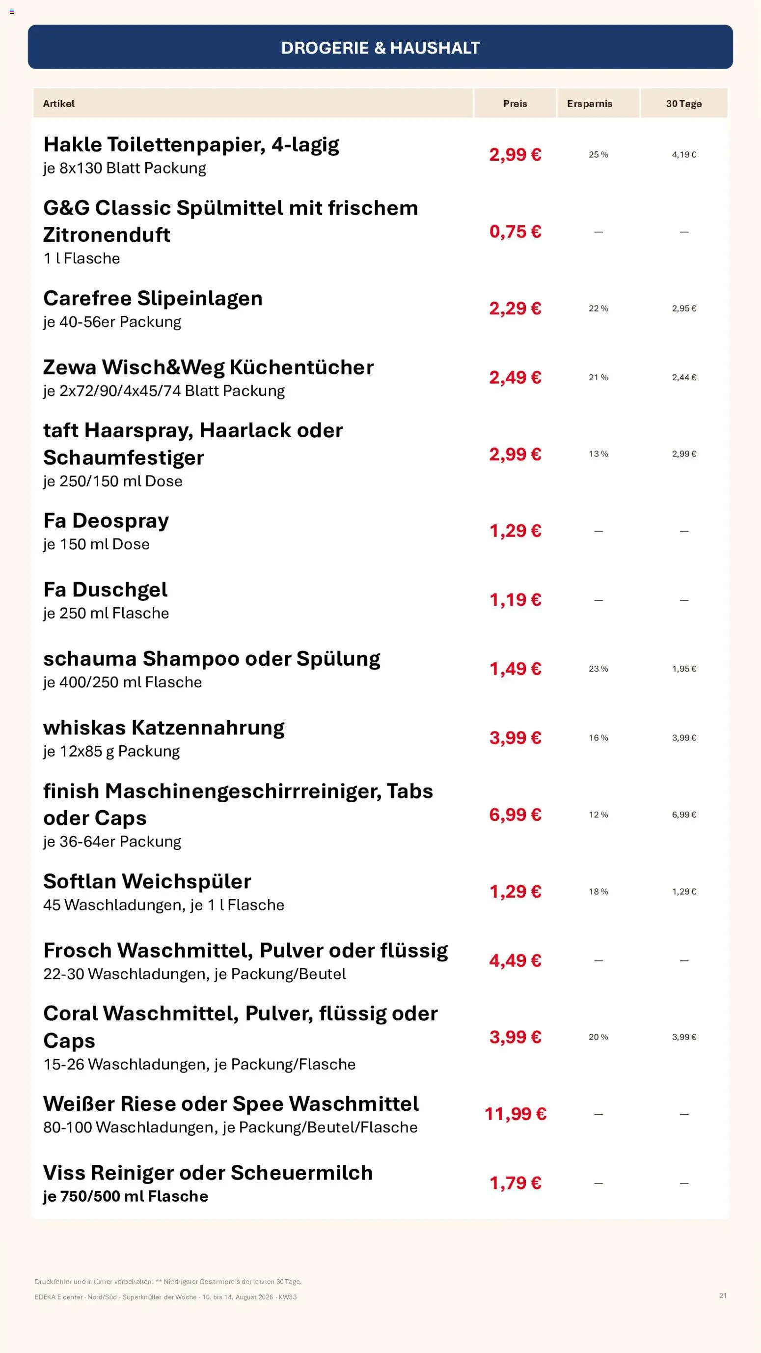 Simmel Bayern – gültig ab 10.08.2026 | Seite: 13 | Produkte: Shampoo, Spülung, Spee, Whiskas
