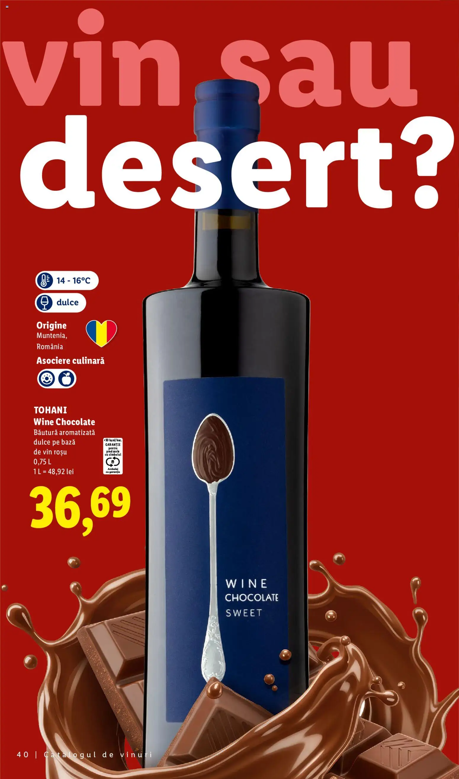 Noul catalog Lidl – valabil de la 28.09.2026 | Pagină: 40 | Produse: Vin rosu, Vin, Desert