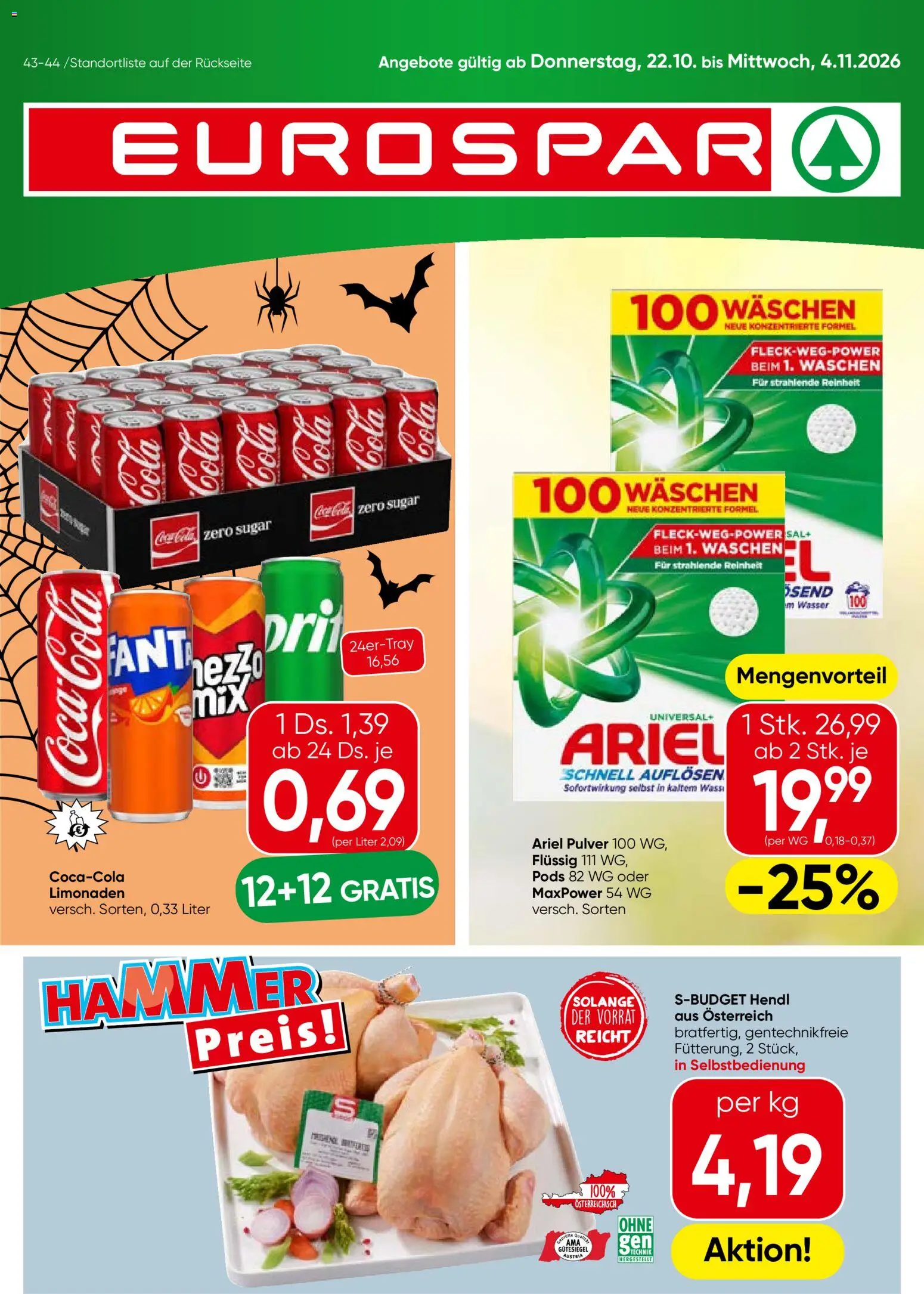 Eurospar Flugblatt gültig ab 22.10.2026 | Seite: 1