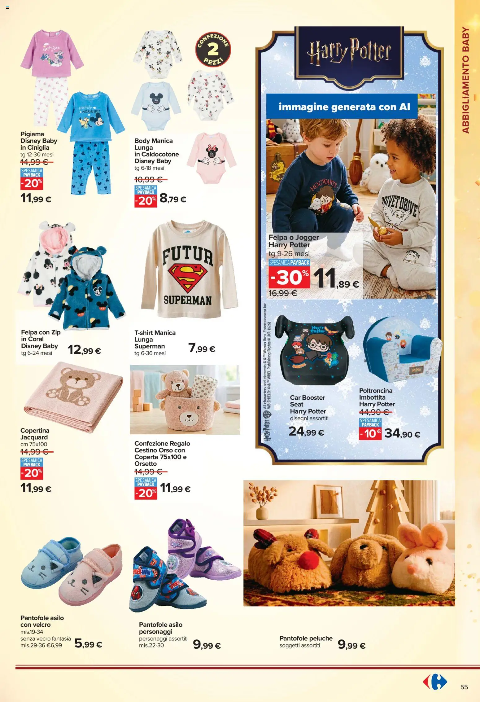 Volantino Carrefour del 23/10/2026 | Pagina: 55 | Prodotti: Peluche, Felpa, Pigiama, Coperta