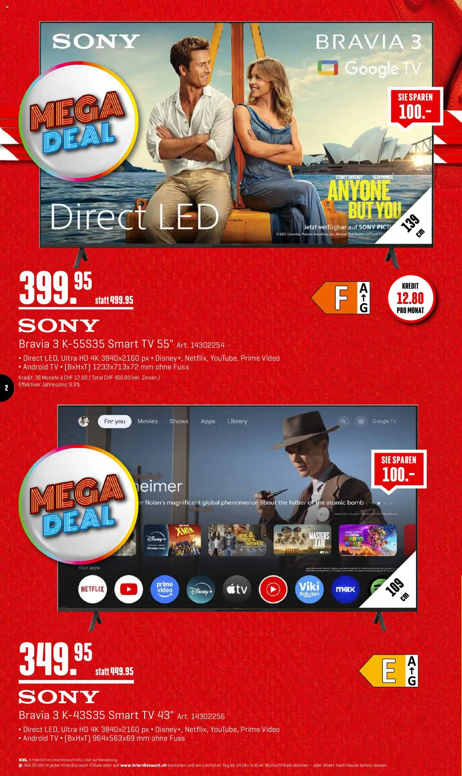 Interdiscount aktionen – gültig ab 19.10.2026 | Seite: 2 | Produkte: Uhr, TV, Video, Sony