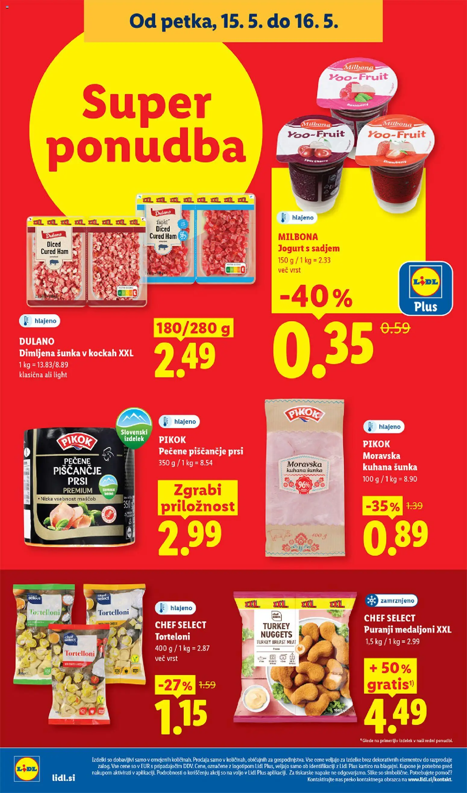 Novi Lidl katalog ponudbe – veljaven od 14.05.2026 | Stran: 48 | Izdelki: Torteloni, Jogurt, Sunka