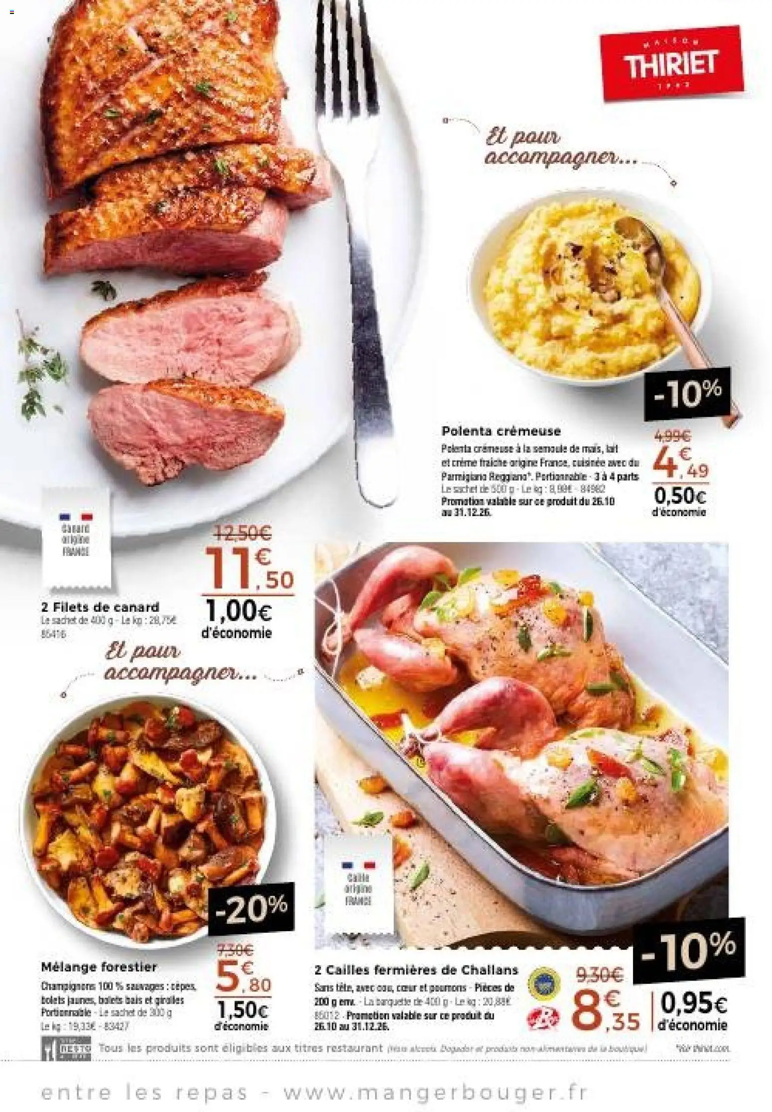 {H1} | Page: 5 | Produits: Canard, Champignons, Cailles, Semoule