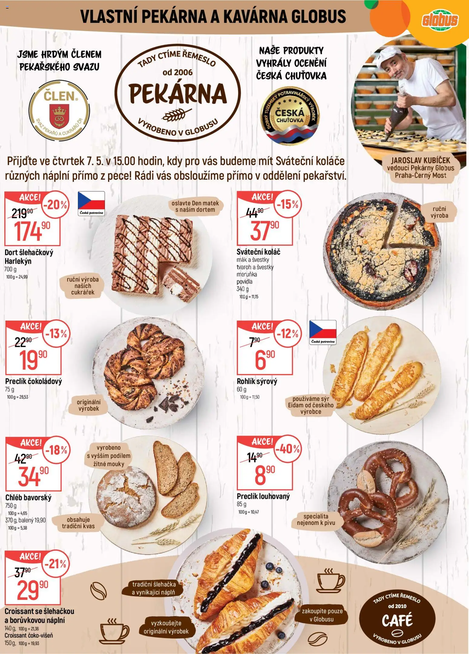 Globus leták - Praha Černý Most od 06.05.2026 | Strana: 6 | Produkty: Sýr, Šlehačka, Pekárna, Croissant