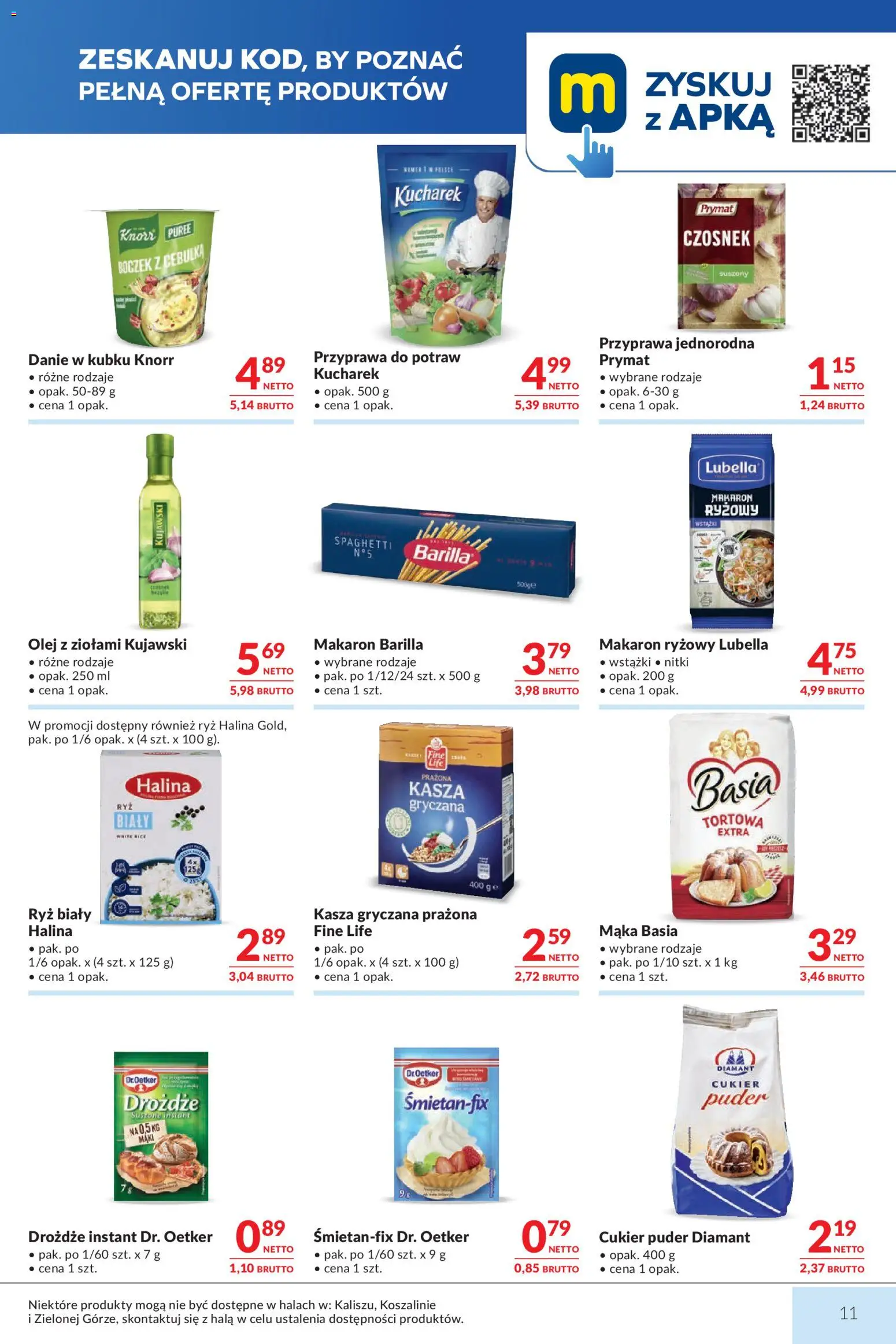 Makro gazetka od 15.09.2026 | Strona: 11 | Produkty: Cukier puder, Makaron ryżowy, Drożdże, Mąka