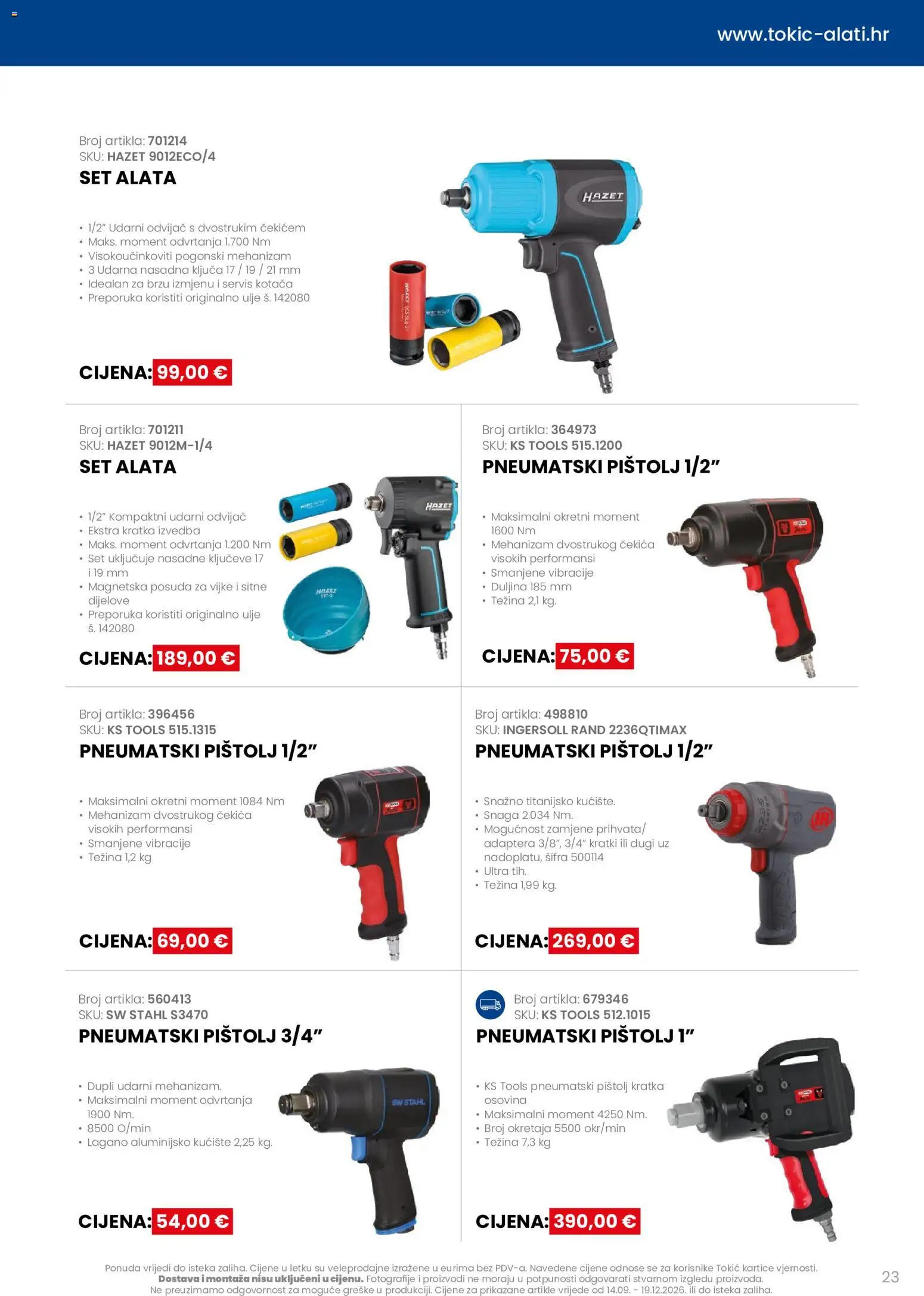 Tokić katalog | vrijedi od 14.09.2026 | Stranica: 23 | Proizvodi: Ulje, Odvijač, Set alata