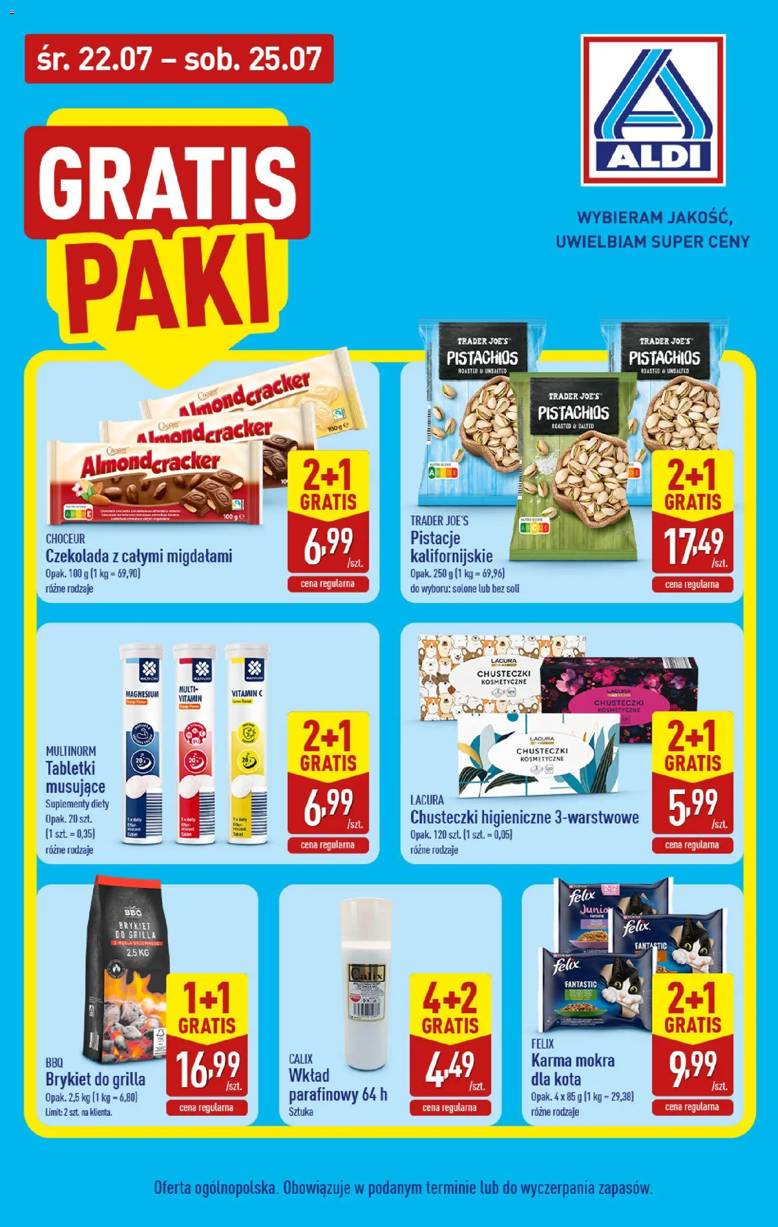 Aldi gazetka - Extra oferty od 22.07.2026 | Strona: 3 | Produkty: Chusteczki higieniczne, Czekolada