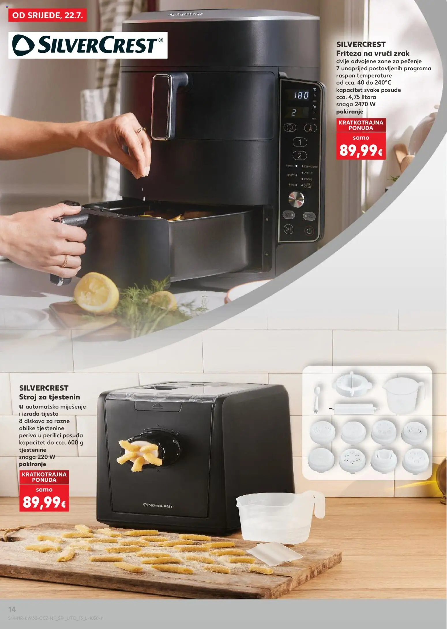 Kaufland katalog | vrijedi od 22.07.2026 | Stranica: 14 | Proizvodi: Friteza, Pasta, Friteza na vrući zrak
