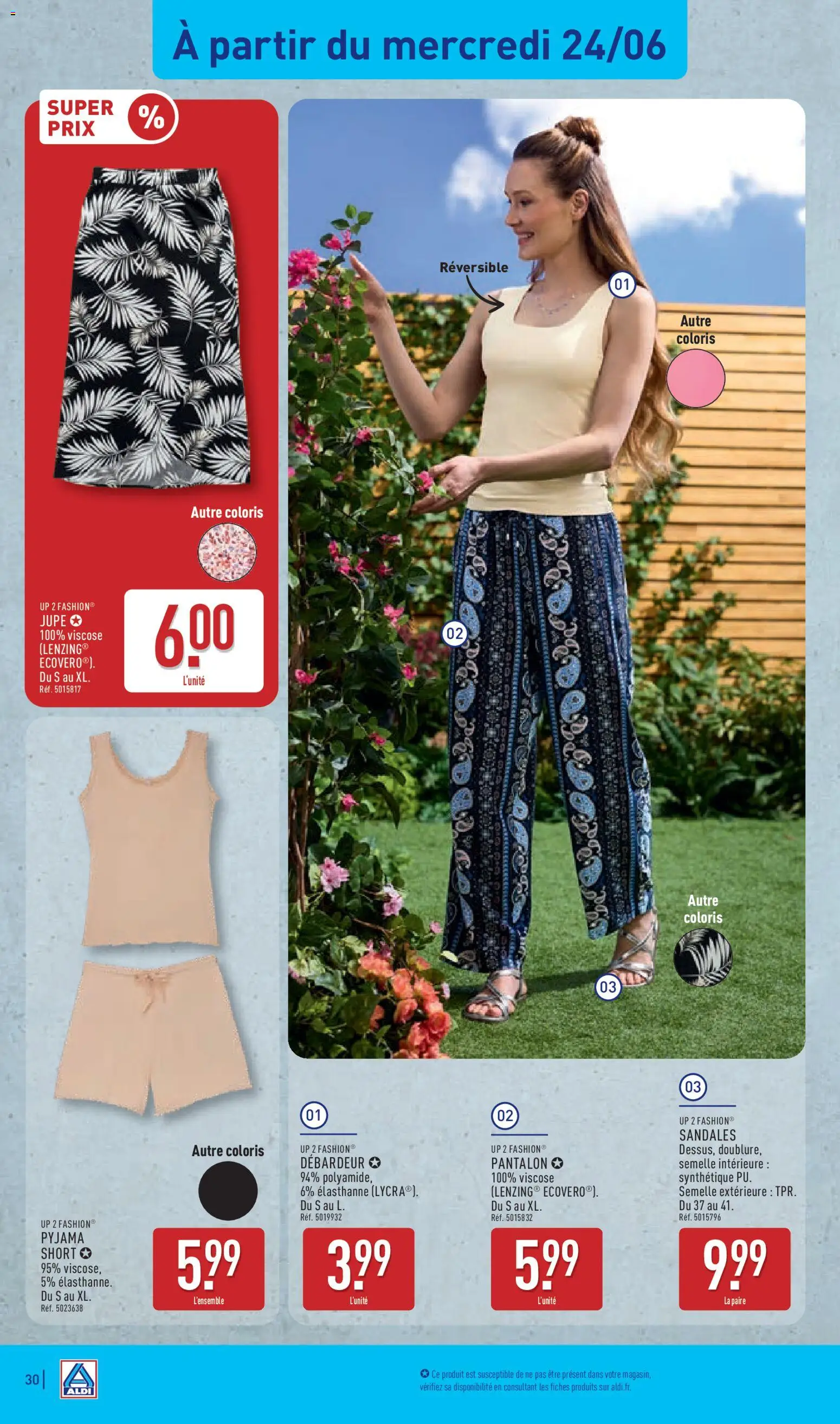 {H1} | Page: 32 | Produits: Jupe, Débardeur, Sandales, Pyjama