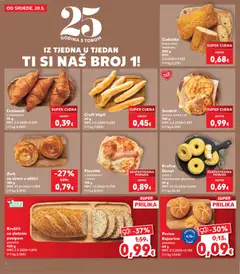 Pecivo Kajzerica, pšenično 60 g - Pregled kataloga iz trgovine Kaufland, vrijedi od 20.05.2026 | Stranica: 6 | Proizvodi: Mascarpone, Sir, Šunka, Pecivo