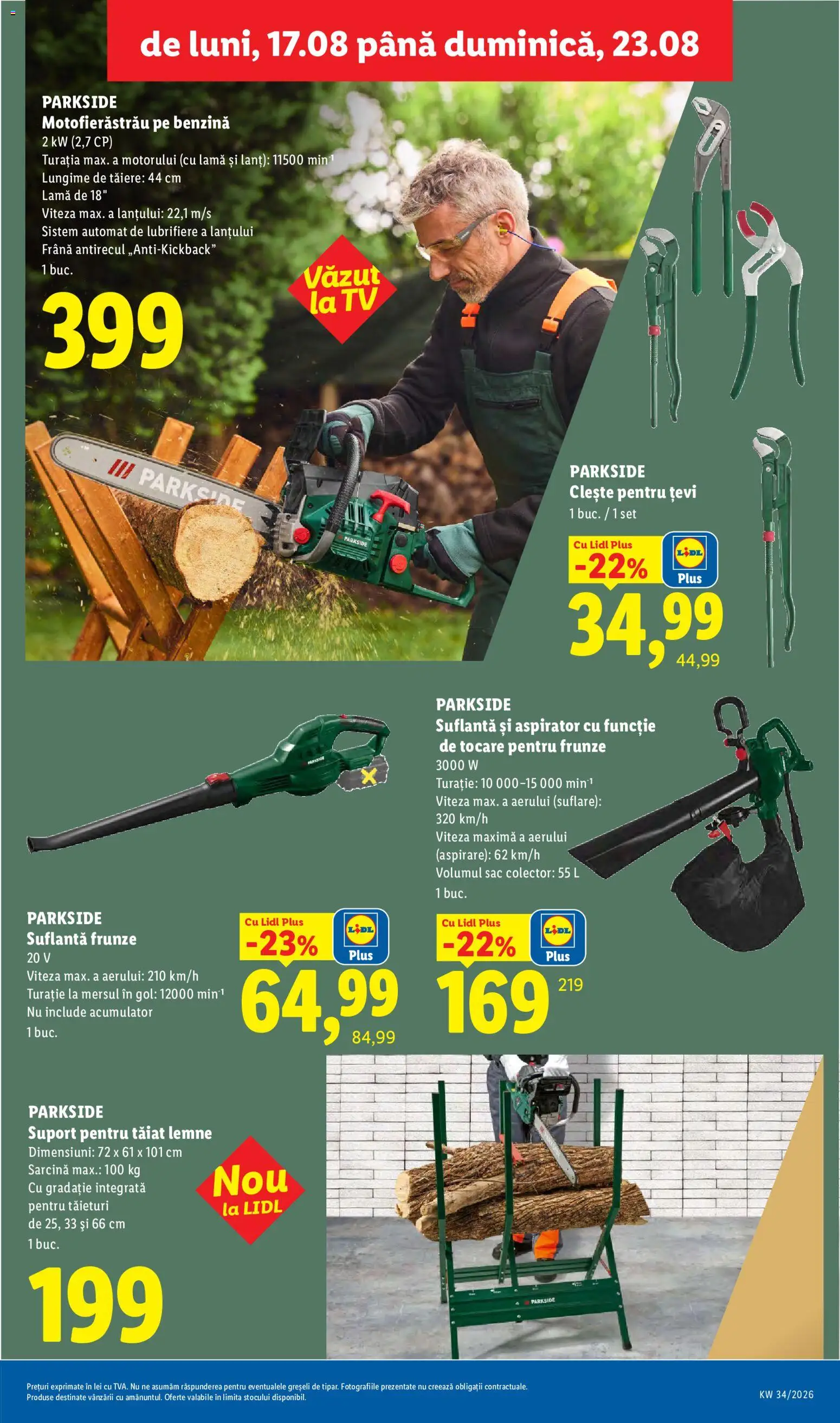 Noul catalog Lidl – valabil de la 17.08.2026 | Pagină: 47 | Produse: Suflantă, Parkside, Sac, Suport