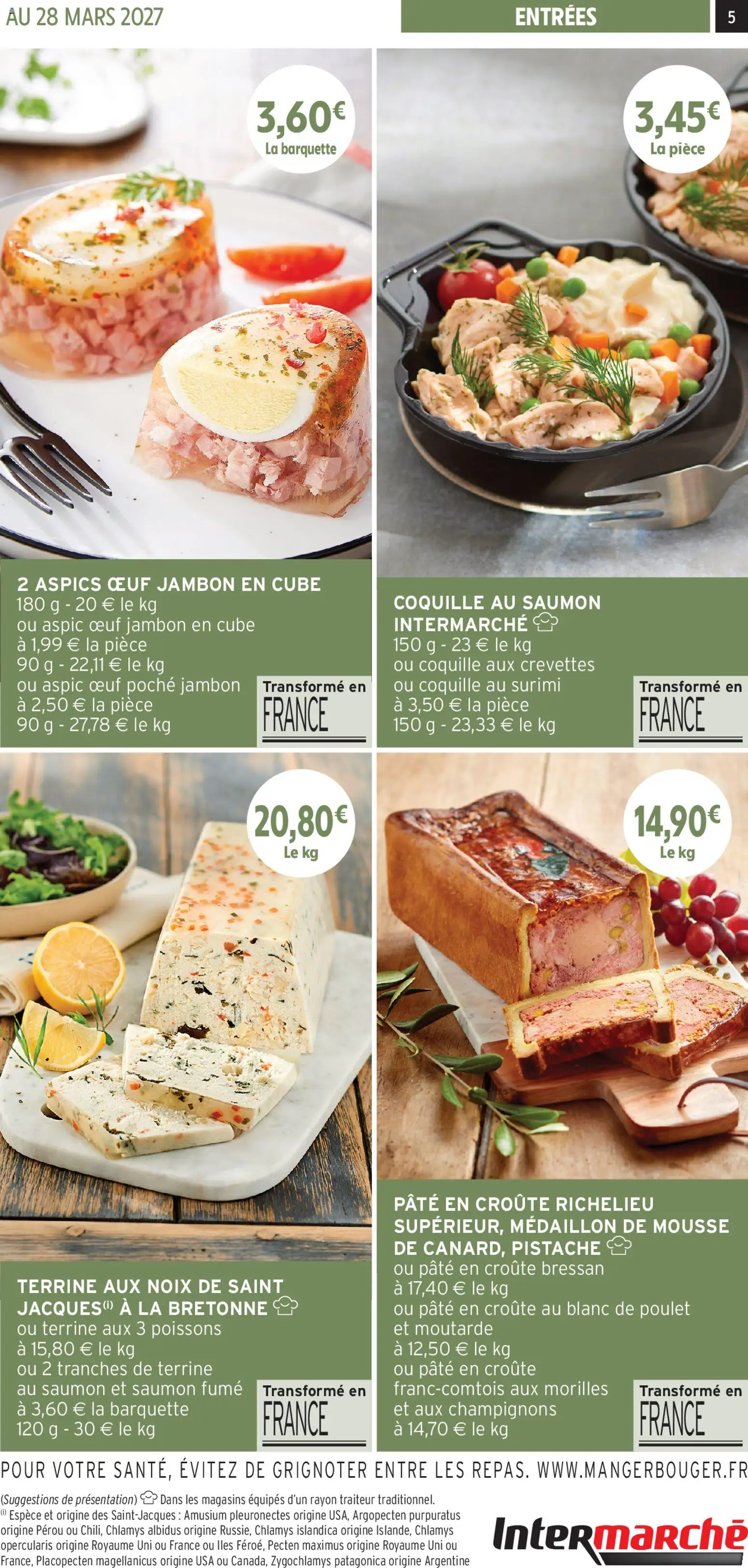 {H1} | Page: 5 | Produits: Saumon fumé, Poulet, Pâte, Moutarde