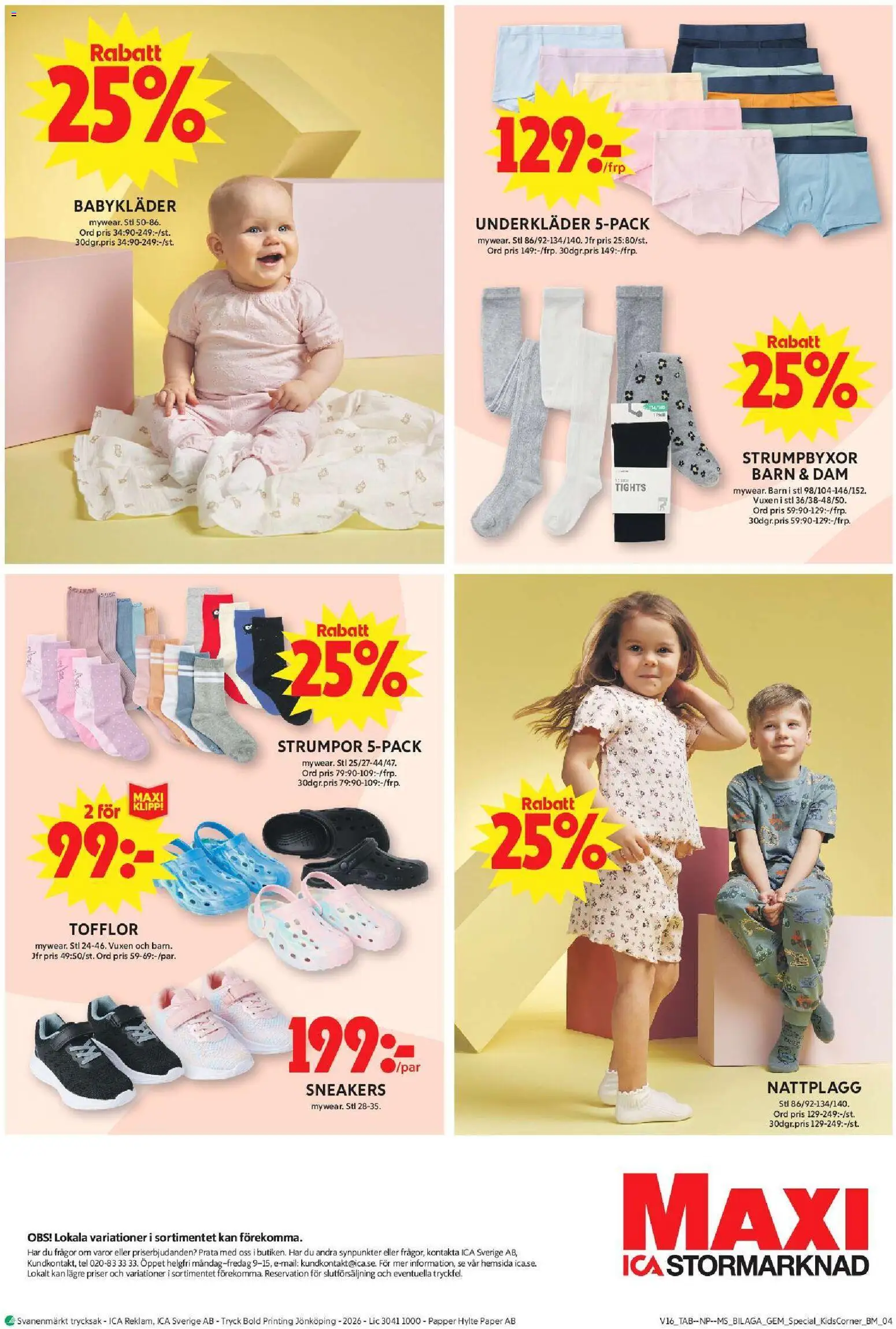ICA Maxi reklamblad aktuell från 13.04.2026 | Sida: 14 | Produkter: Underkläder, Strumpor, Papper, Tights