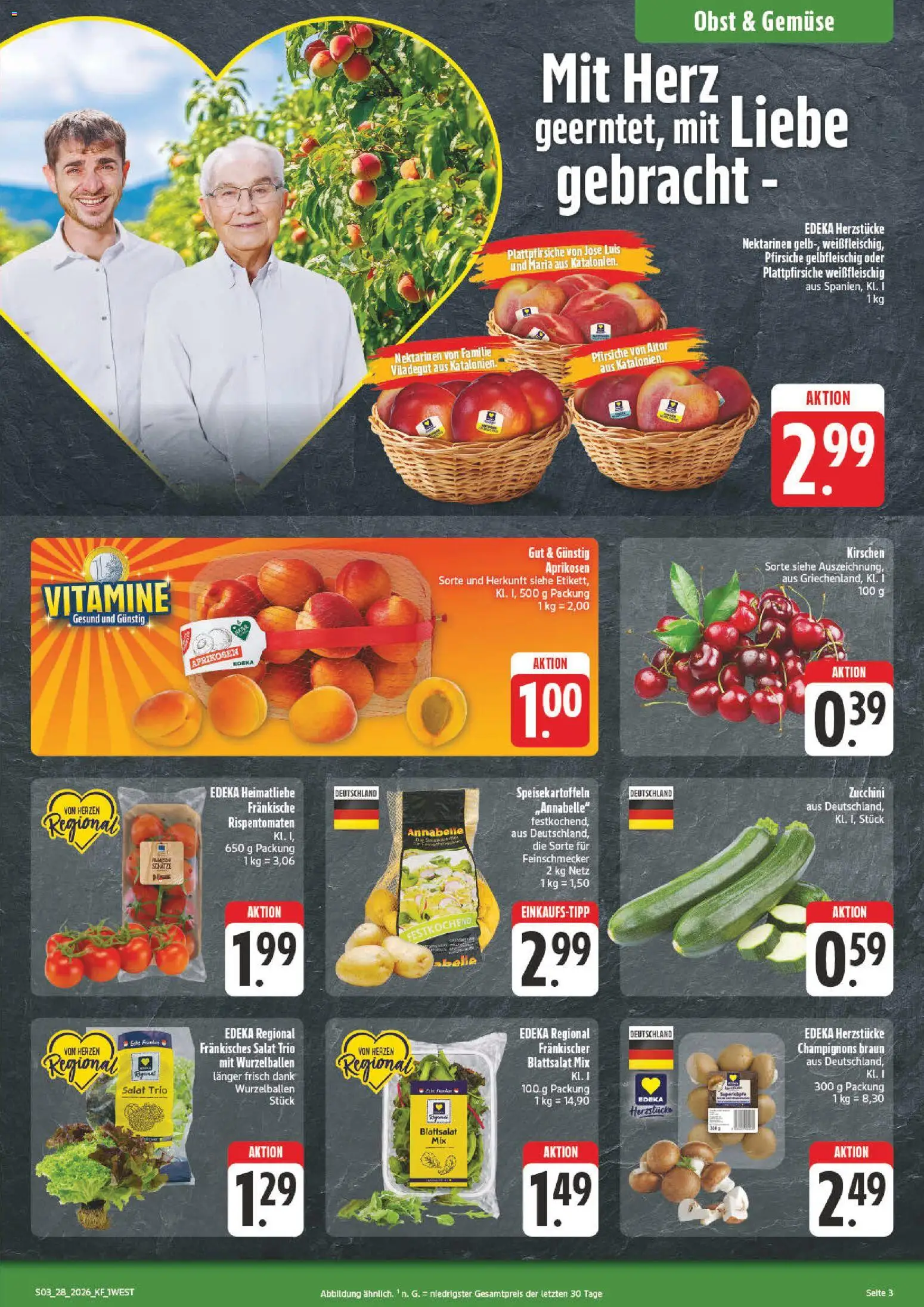 nah & gut Prospekt – gültig ab 06.07.2026 | Seite: 3 | Produkte: Nektarinen, Gemüse, Zucchini, Salat