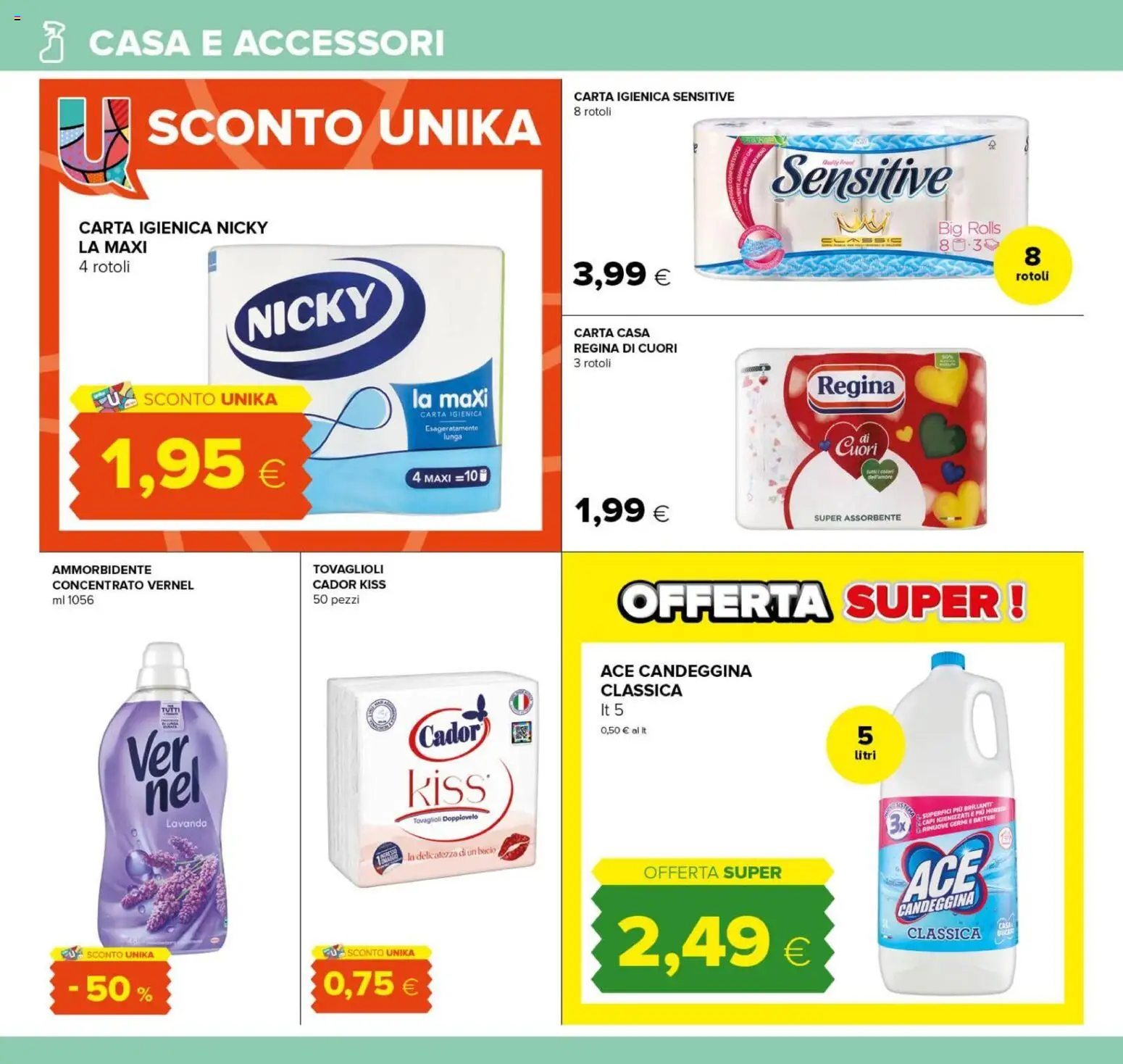 Volantino Tigre del 02/09/2026 | Pagina: 18 | Prodotti: Carta igienica, Ammorbidente, Candeggina, Lavanda