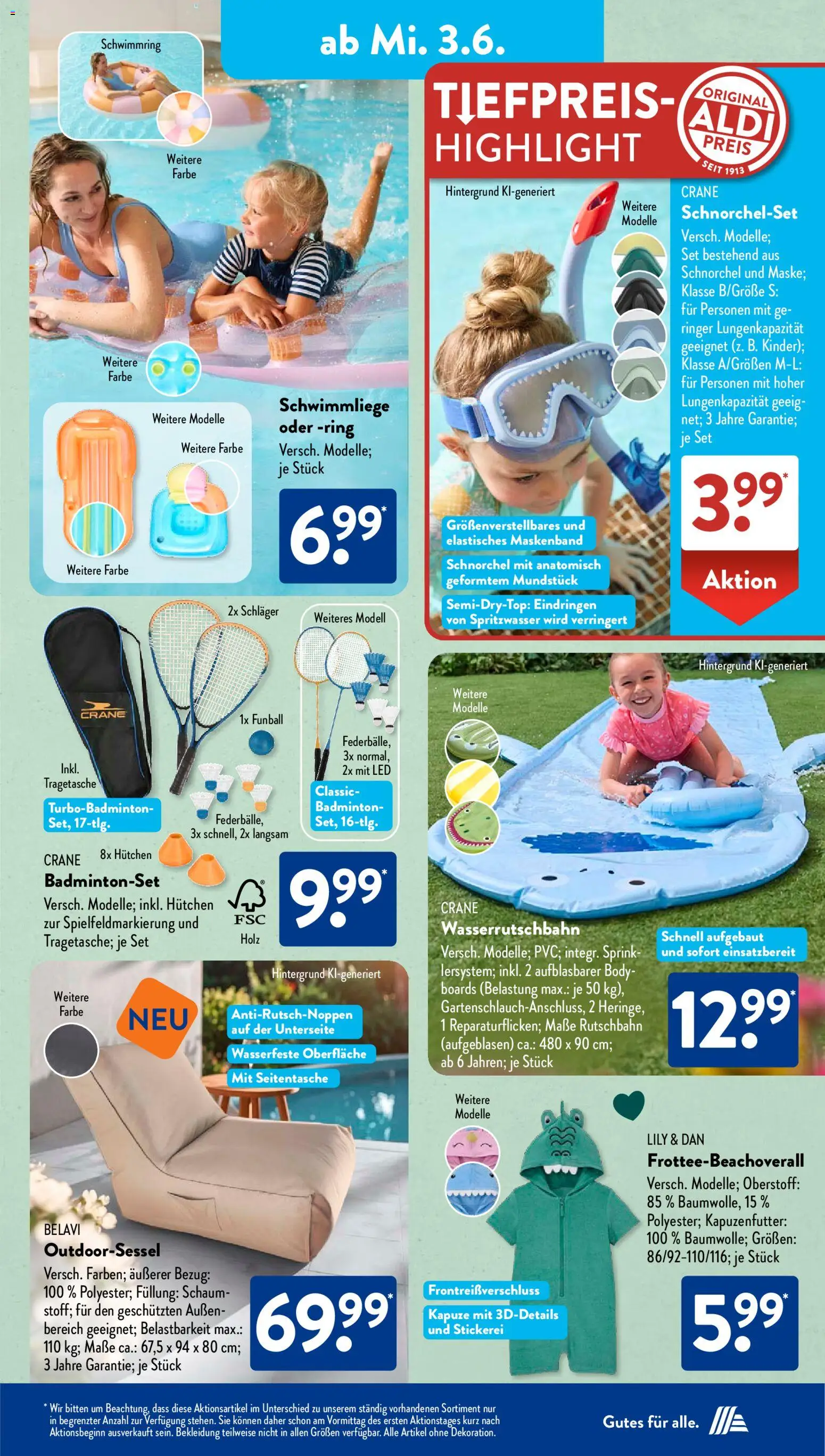 Aldi Süd Prospekt 	 – gültig ab 01.06.2026 | Seite: 7 | Produkte: Belavi, Badmintonset, Bekleidung