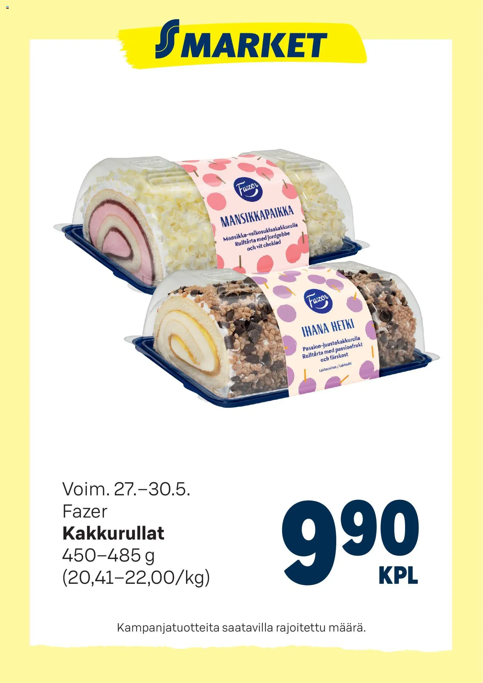 S-market tarjoukset kakkurullat – voimassa 27.05.2026 alkaen | Sivu: 1
