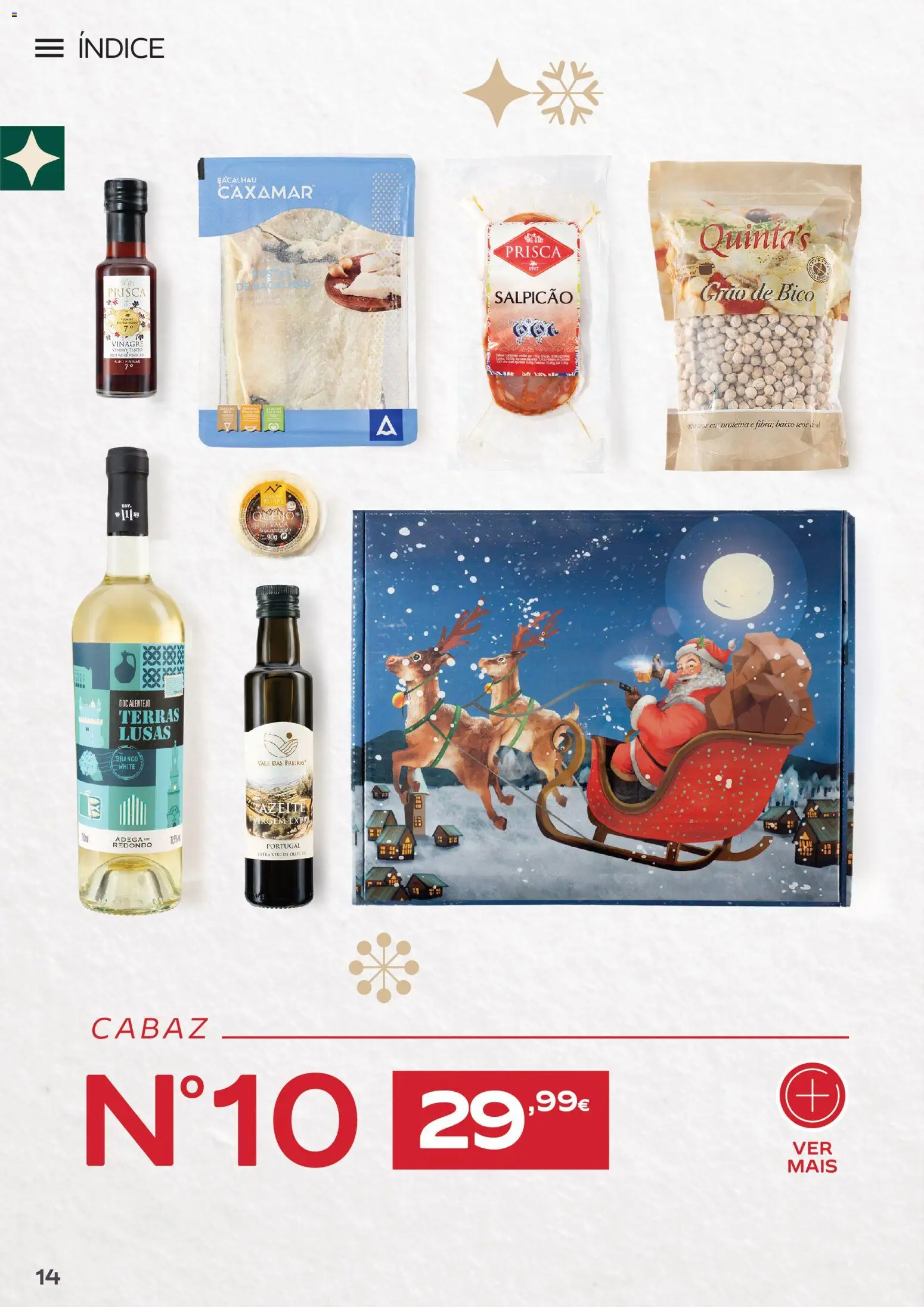 Continente Cabazes de Natal │ válido de 06/10/2026 | Página: 14 | Produtos: Bacalhau, Salpicão, Vinho tinto, Proteina