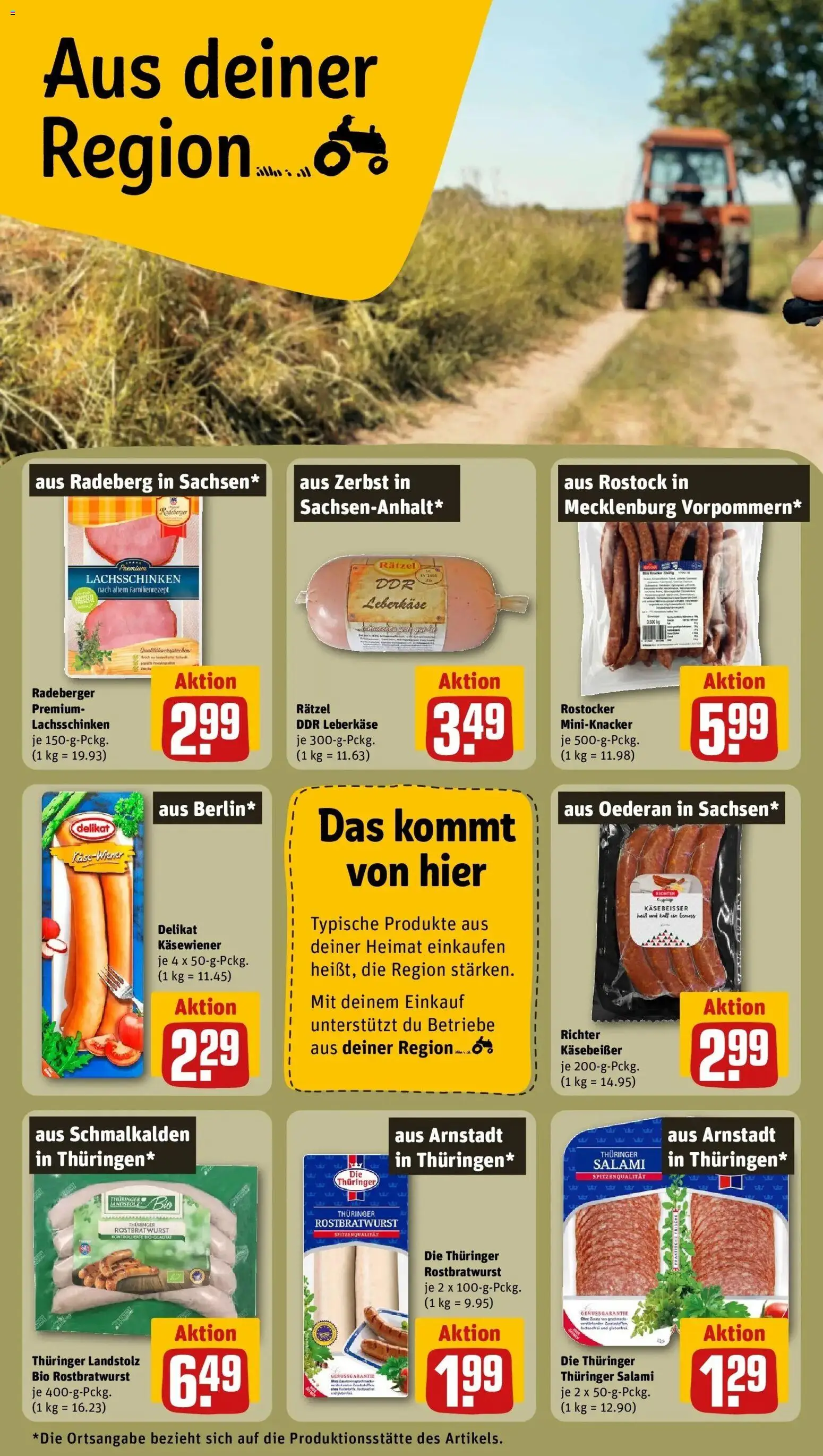 Rewe Prospekt Meuselwitz – gültig ab 27.07.2026 | Seite: 28 | Produkte: Salami, Leberkase