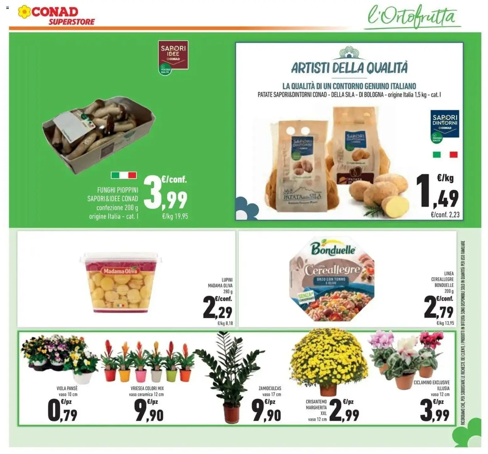 Volantino Conad del 07/10/2026 | Pagina: 21 | Prodotti: Lupini, Patate, Funghi, Vaso