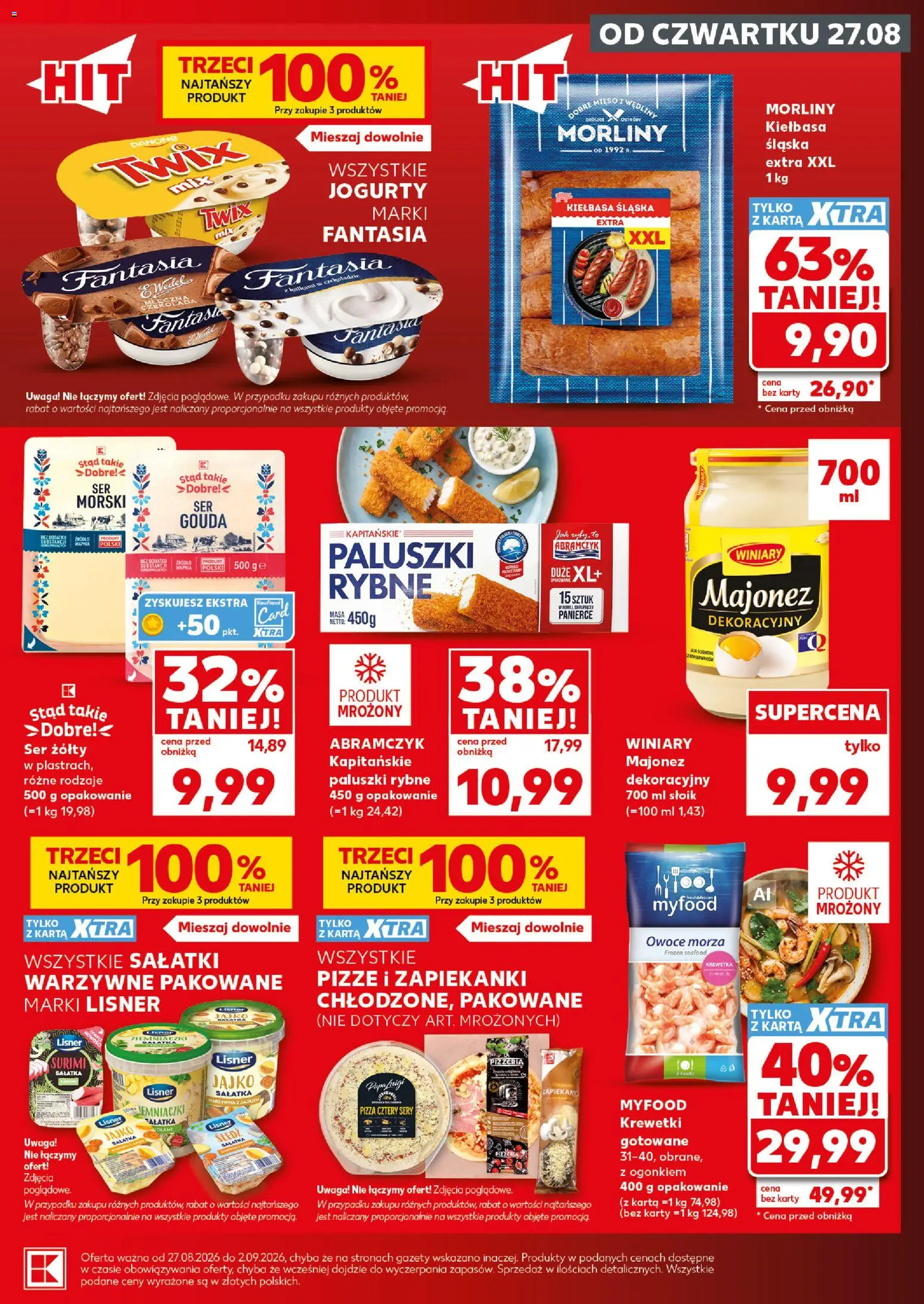 Kaufland Polsko leták - Mocny start od 31.08.2026 | Strana: 11 | Produkty: Gouda, Pizza, Twix, Jogurty