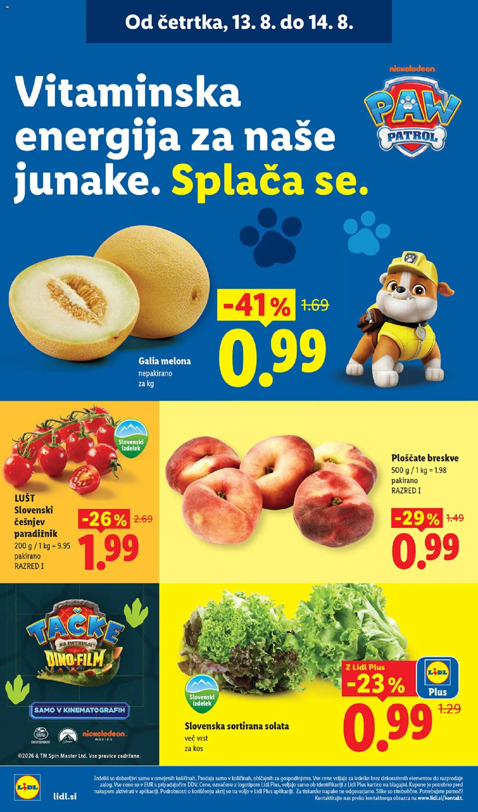 Novi Lidl katalog ponudbe – veljaven od 13.08.2026 | Stran: 4 | Izdelki: Češnjev paradižnik, Kos, Paradiznik, Solata