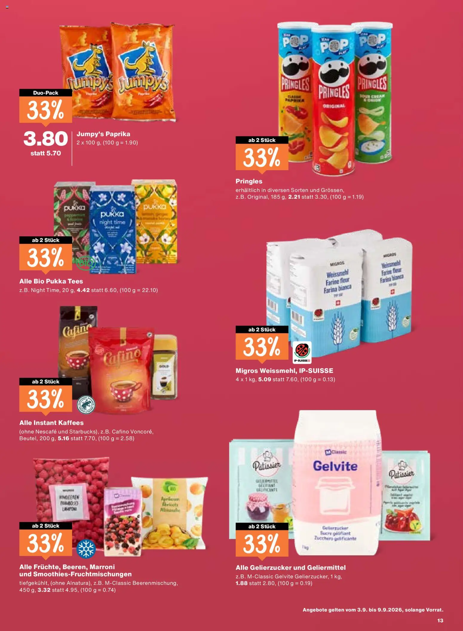 Migros aktionen – gültig ab 03.09.2026 | Seite: 13 | Produkte: Paprika, Chips