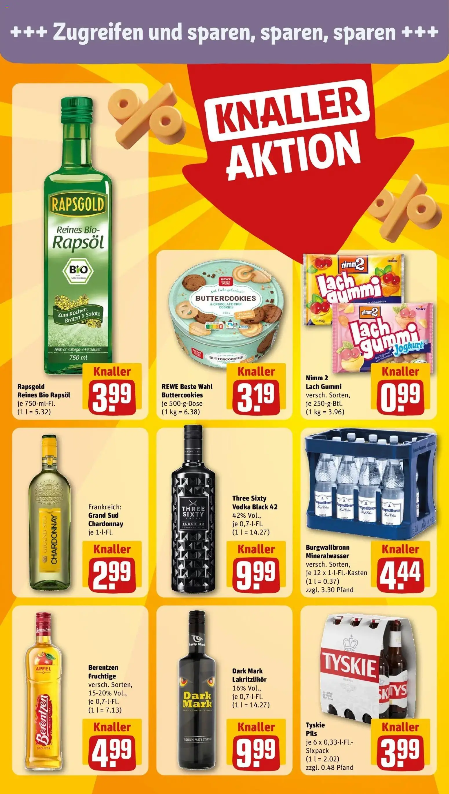 Rewe Prospekt Waltrop	 – gültig ab 12.04.2026 | Seite: 14 | Produkte: Tyskie, Rapsöl, Mineralwasser, Grand sud