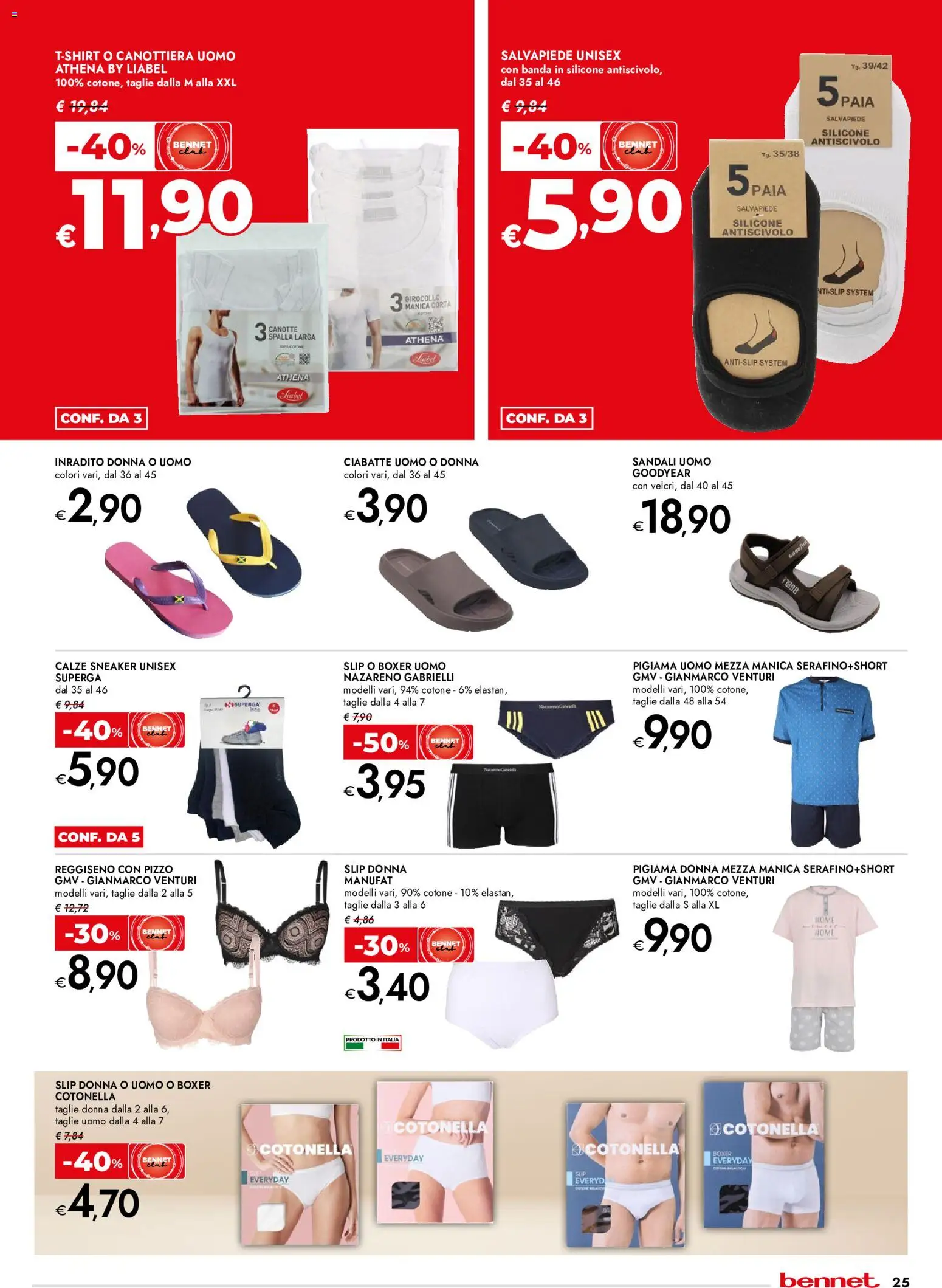 Volantino bennet del 02/07/2026 | Pagina: 25 | Prodotti: Reggiseno, Sandali, Ciabatte, Silicone