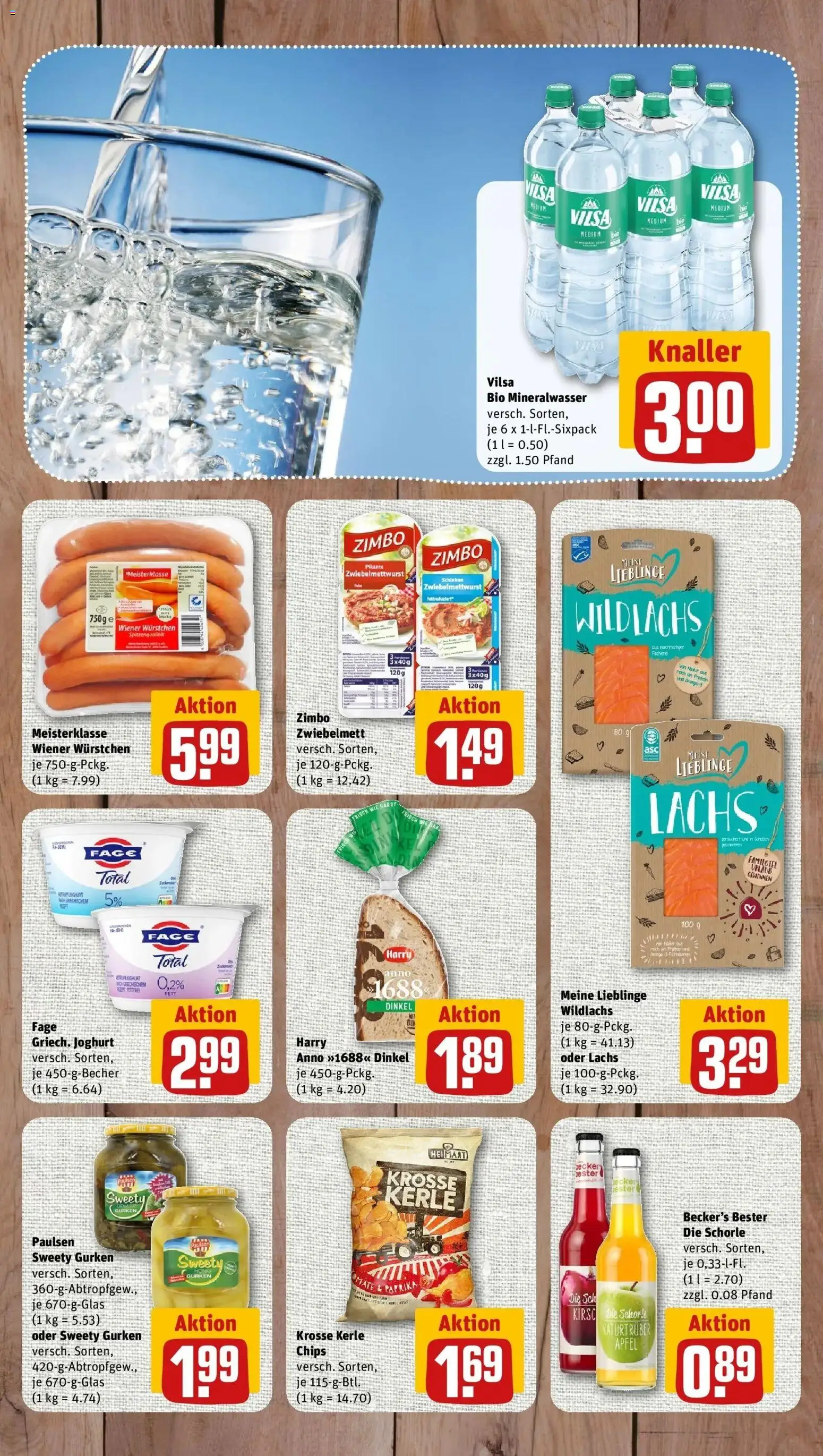 REWE Prospekt ab 07.09.2026 zum Blättern » Angebote | Seite: 10 | Produkte: Wiener wurstchen, Mineralwasser, Paprika, Gurken