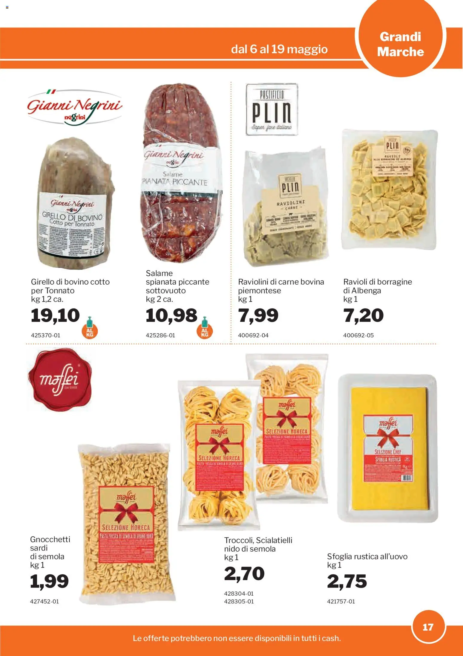 Volantino Sogegross del 06.05.2026 | Pagina: 17 | Prodotti: Bovino, Girello, Ravioli, Gnocchetti