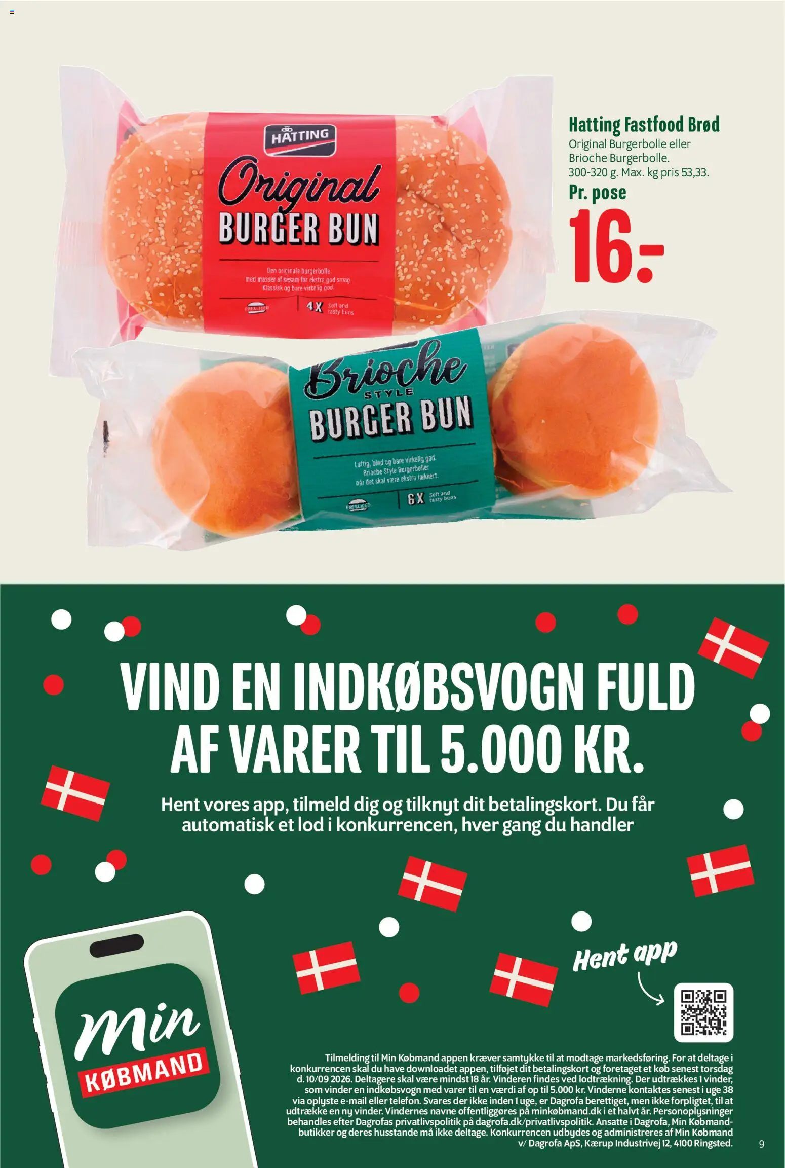 Min Købmand tilbudsavis – gyldig fra 28/08/2026 | Side: 10 | Produkter: Brød, Burgerboller, Brioche, Søm