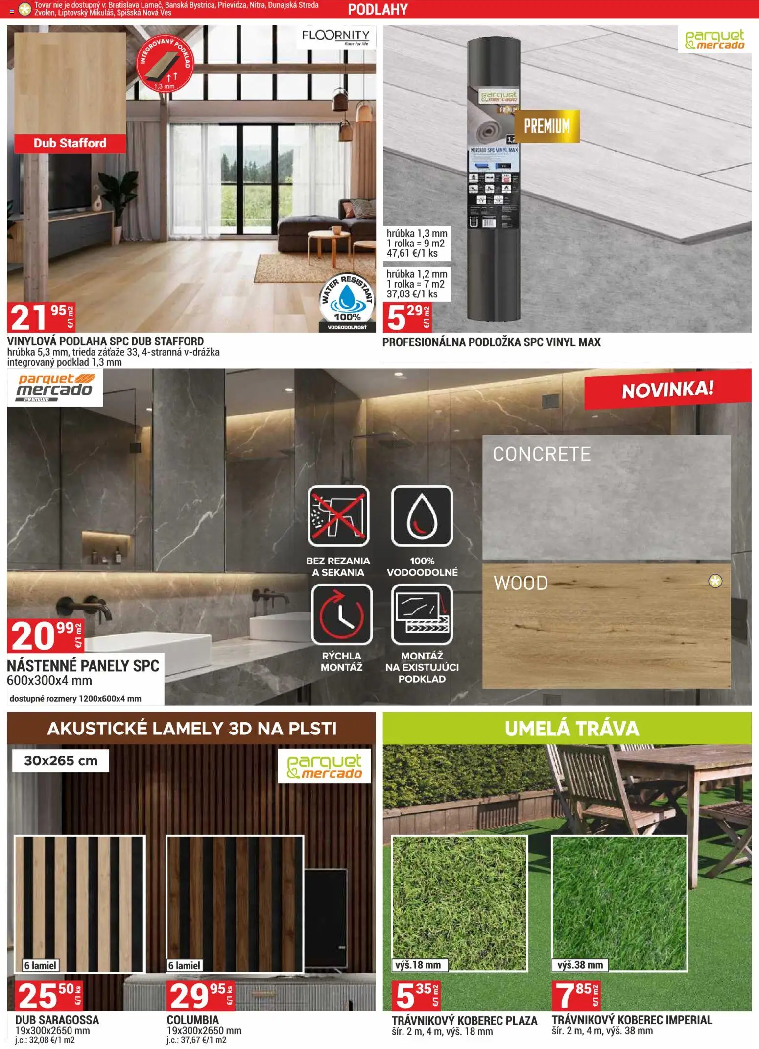 Nové Merkury Market akcie – leták je platný od 01.07.2026 | Strana: 6 | Produkty: Panely, Koberec, Vinylová podlaha, Lamely