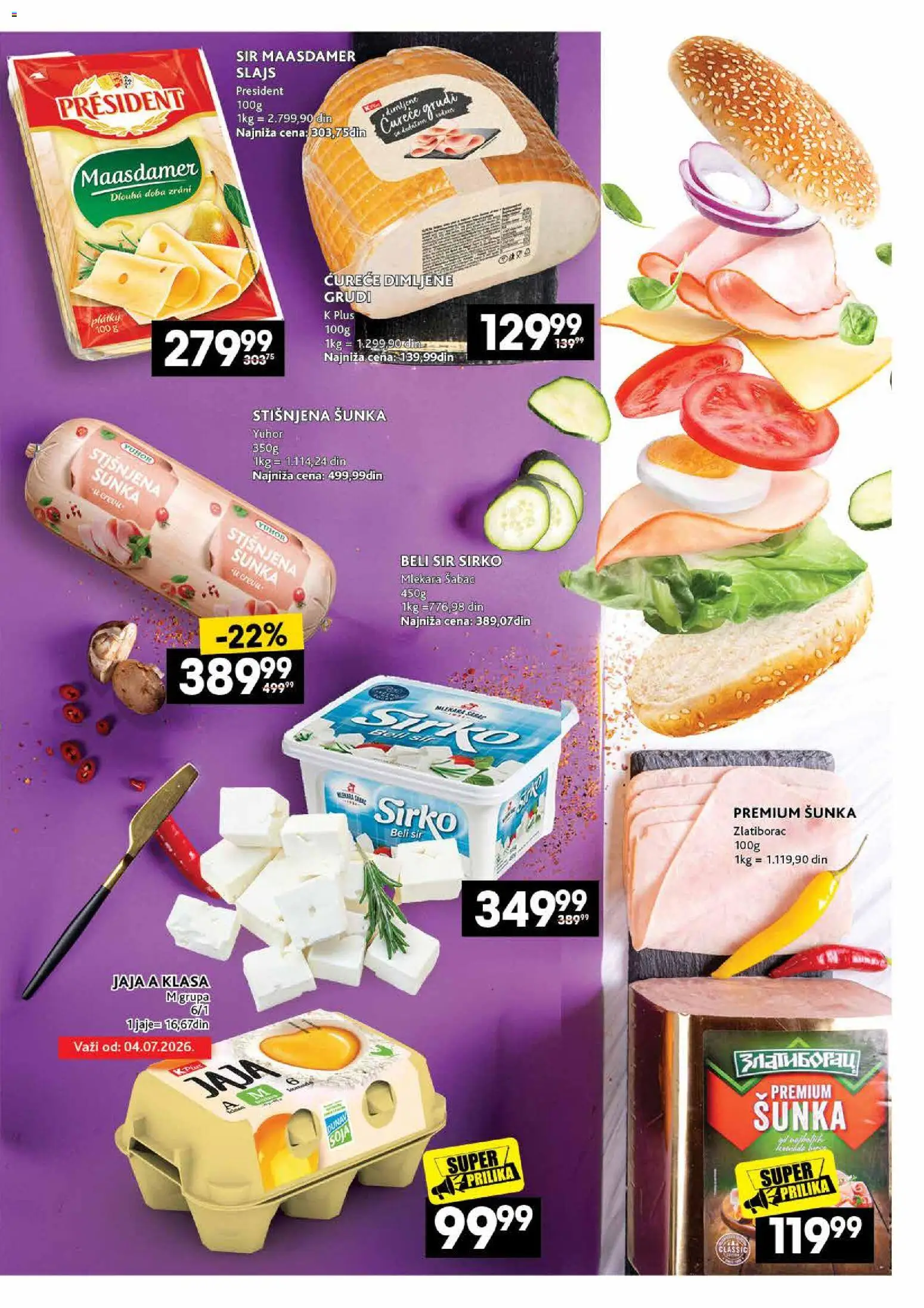 Mercator katalog - važi od 02.07.2026 | Strana: 3 | Proizvode: Sir, Jaja, Šunka
