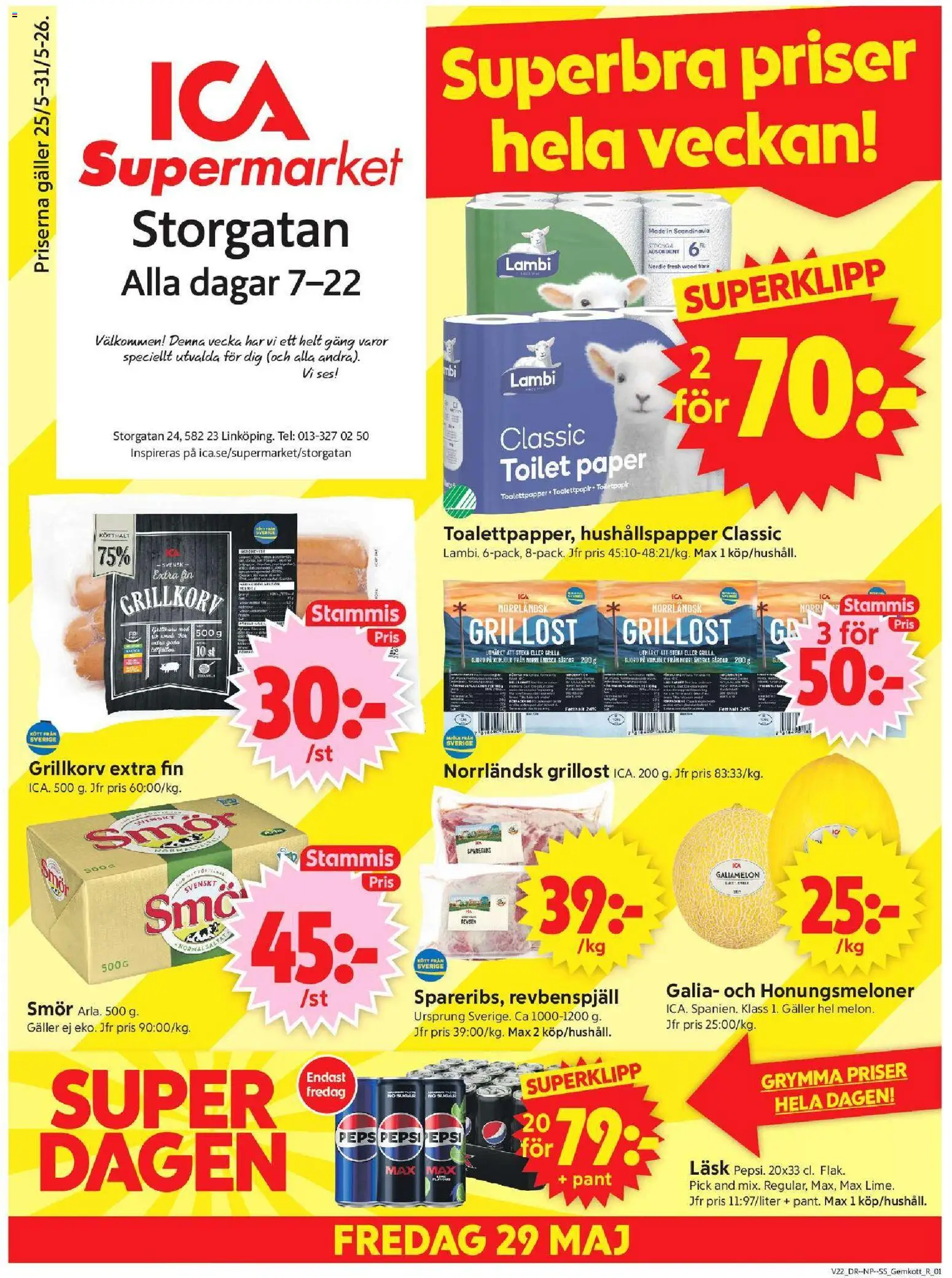 ICA Supermarket reklamblad aktuell från 25.05.2026 | Sida: 1