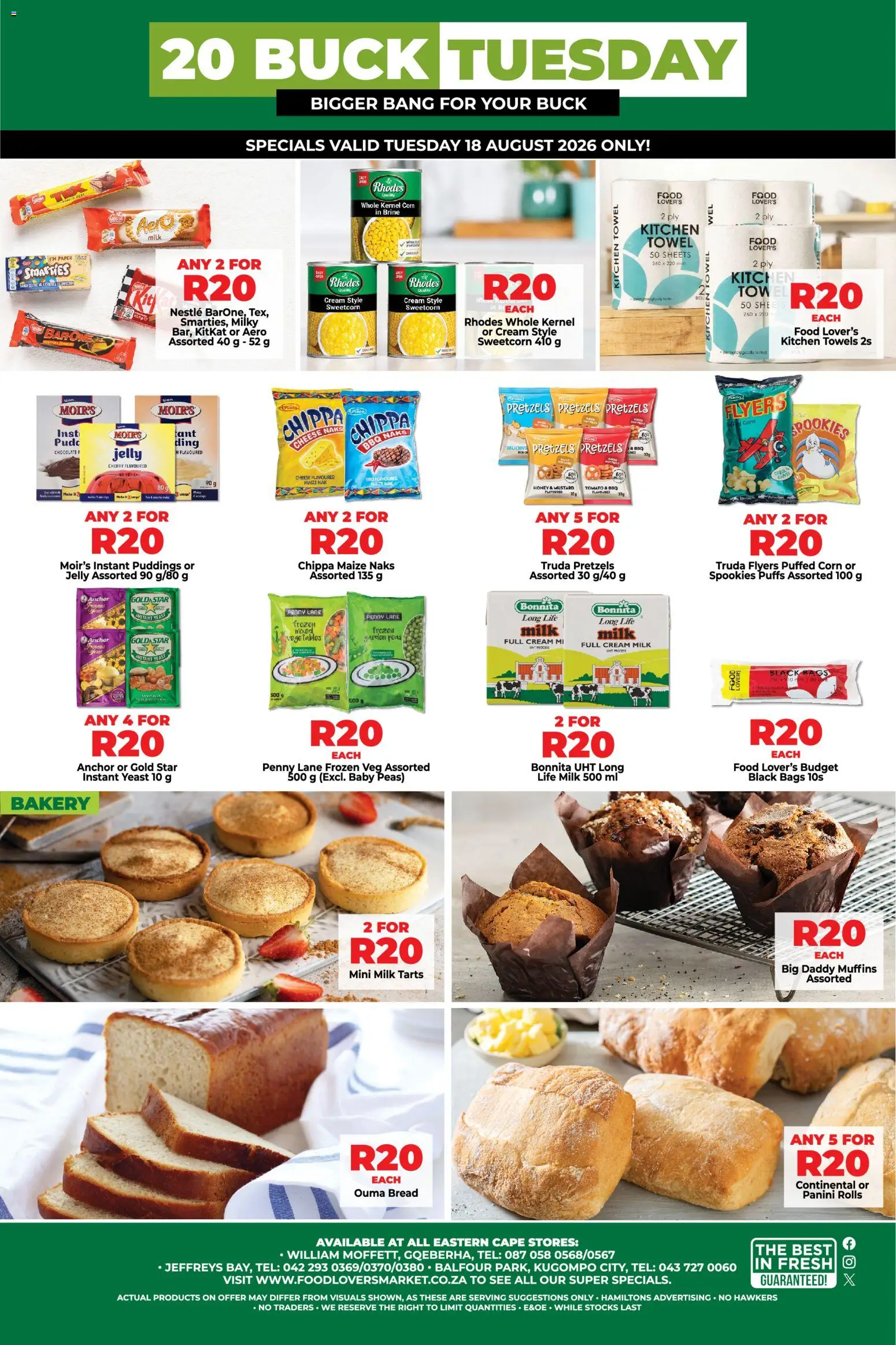 New Food Lover's Market catalogue – valid from 18/08/2026 | Page: 2 | Products: Muffins, Corn, Milk, Mustard