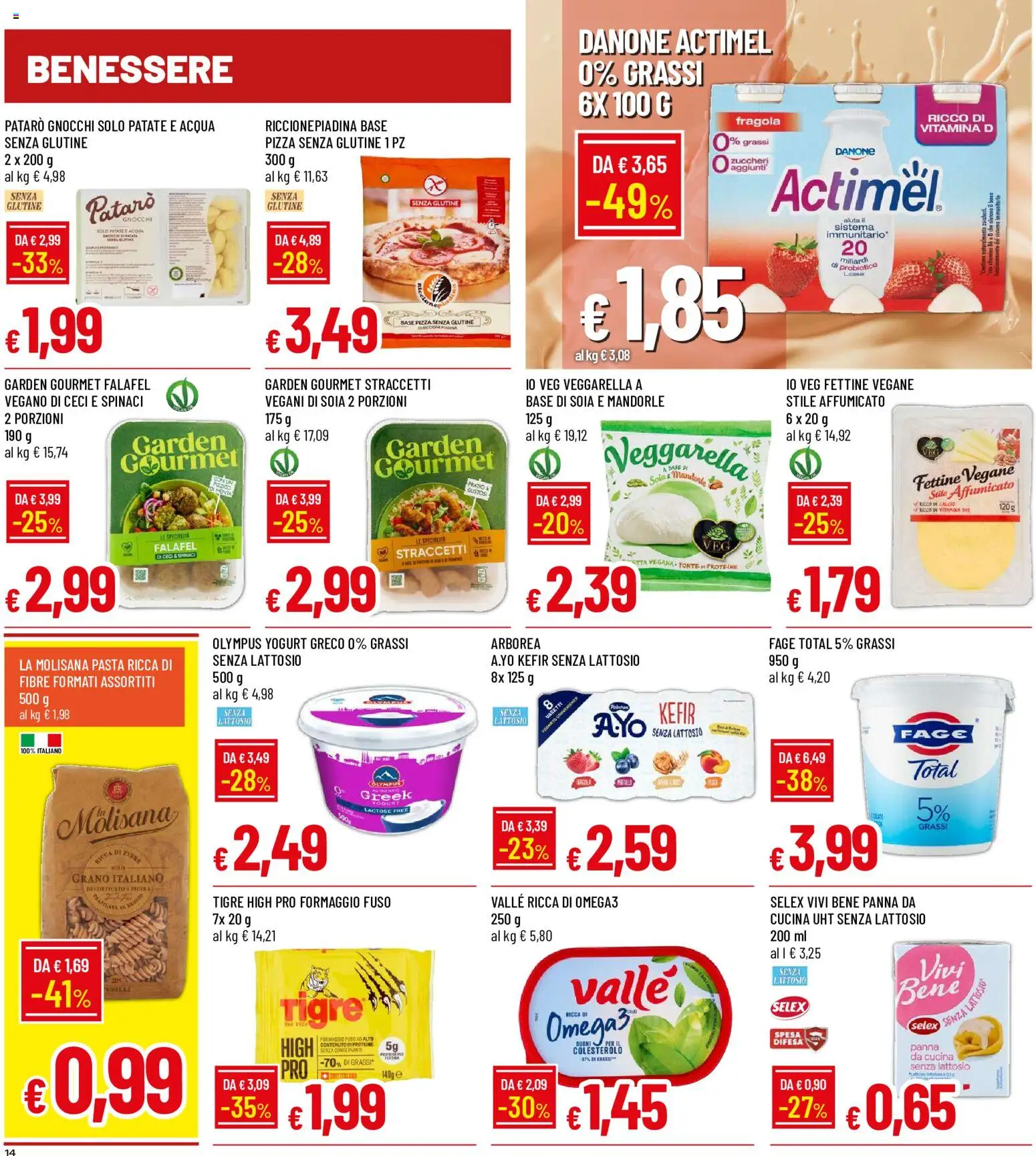 Volantino Galassia del 17/08/2026 | Pagina: 14 | Prodotti: Kefir, Yogurt greco, Pasta, Falafel