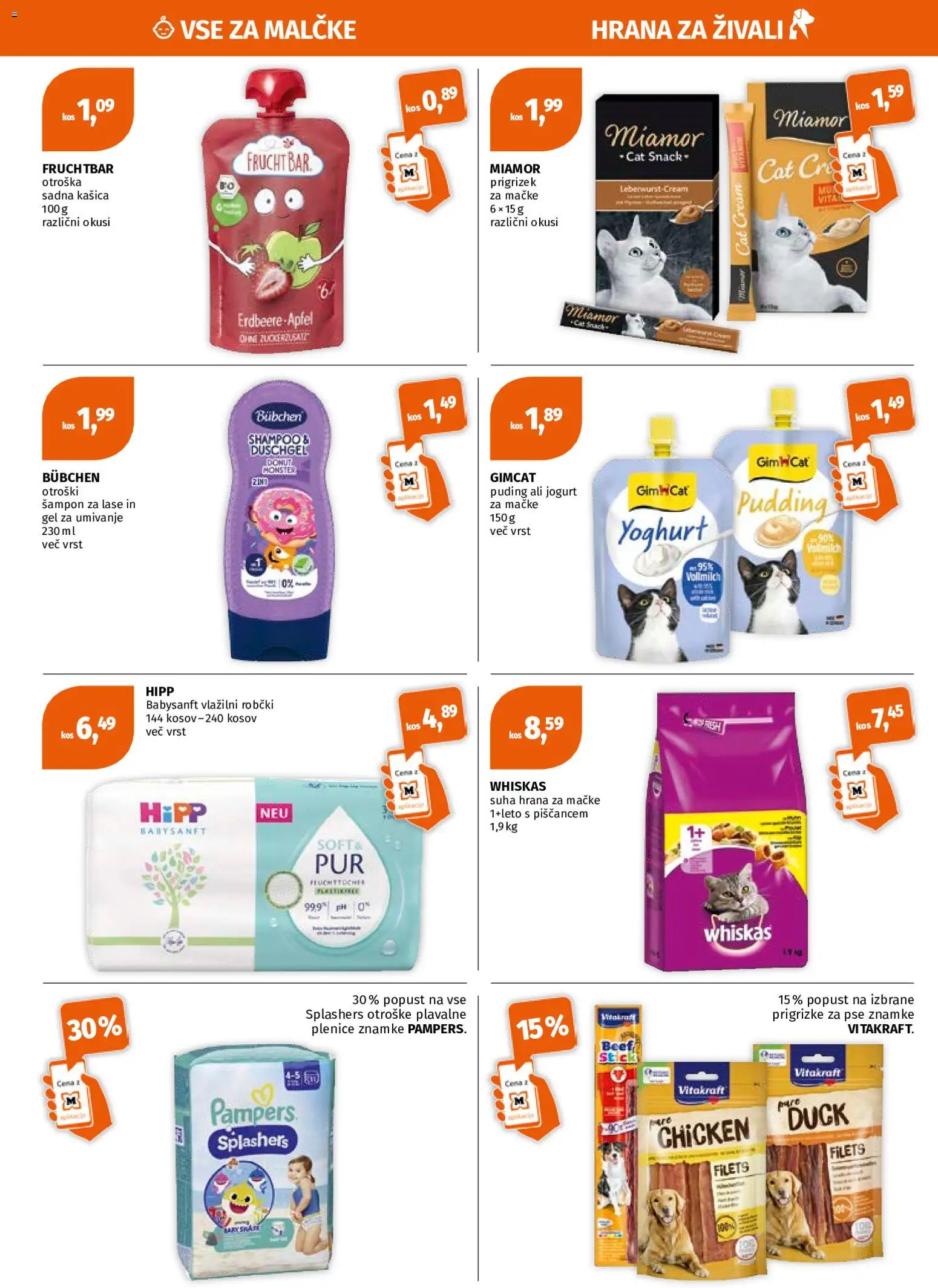 Novi Müller katalog ponudbe – veljaven od 20.07.2026 | Stran: 6 | Izdelki: Plenice, Hrana za mačke, Puding, Robčki