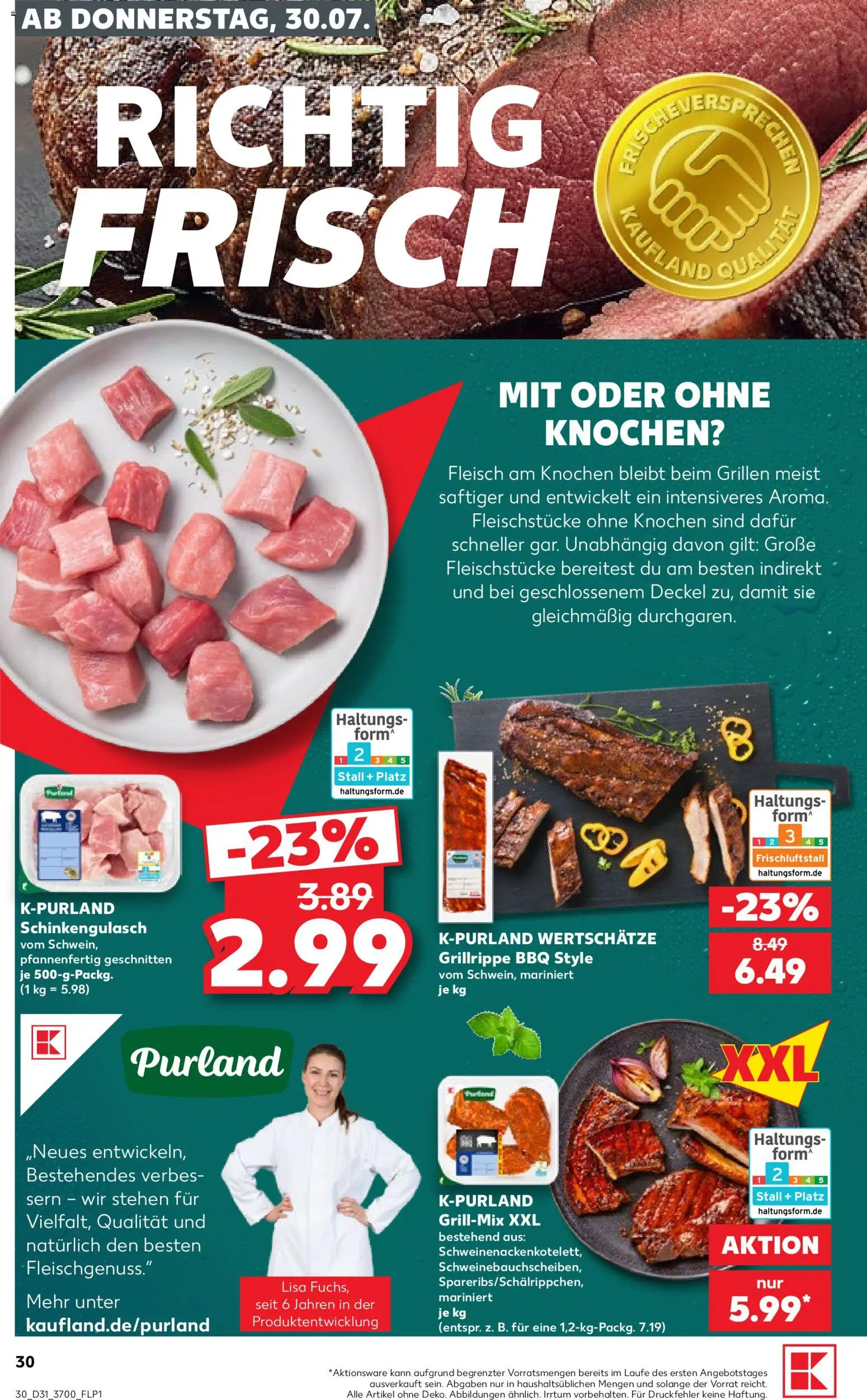 Kaufland Prospekt Rostock – gültig ab 30.07.2026 | Seite: 30 | Produkte: Fleisch
