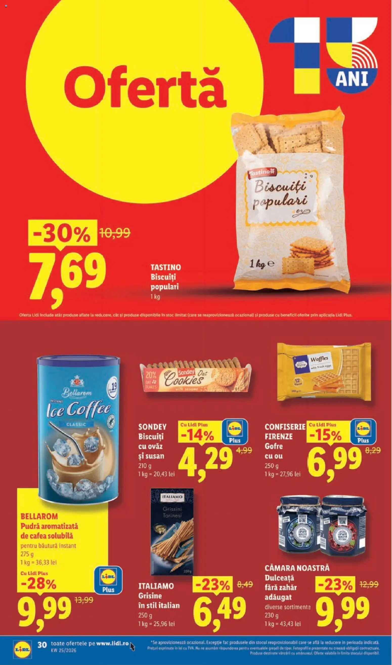 Noul catalog Lidl – valabil de la 15.06.2026 | Pagină: 30 | Produse: Pudră, Gofre, Biscuiți, Zahăr
