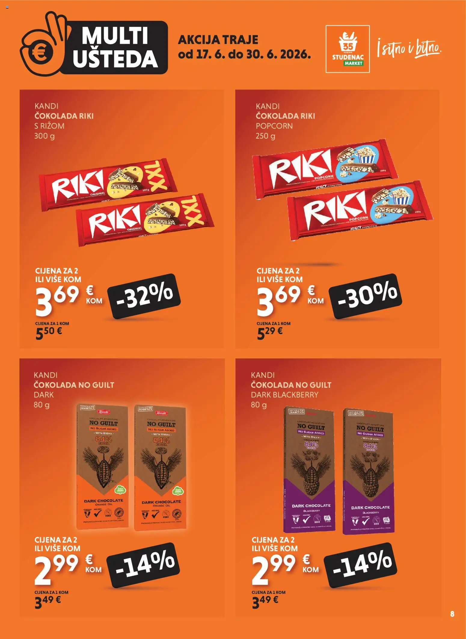 Studenac katalog | vrijedi od 17.06.2026 | Stranica: 8 | Proizvodi: Čokolada