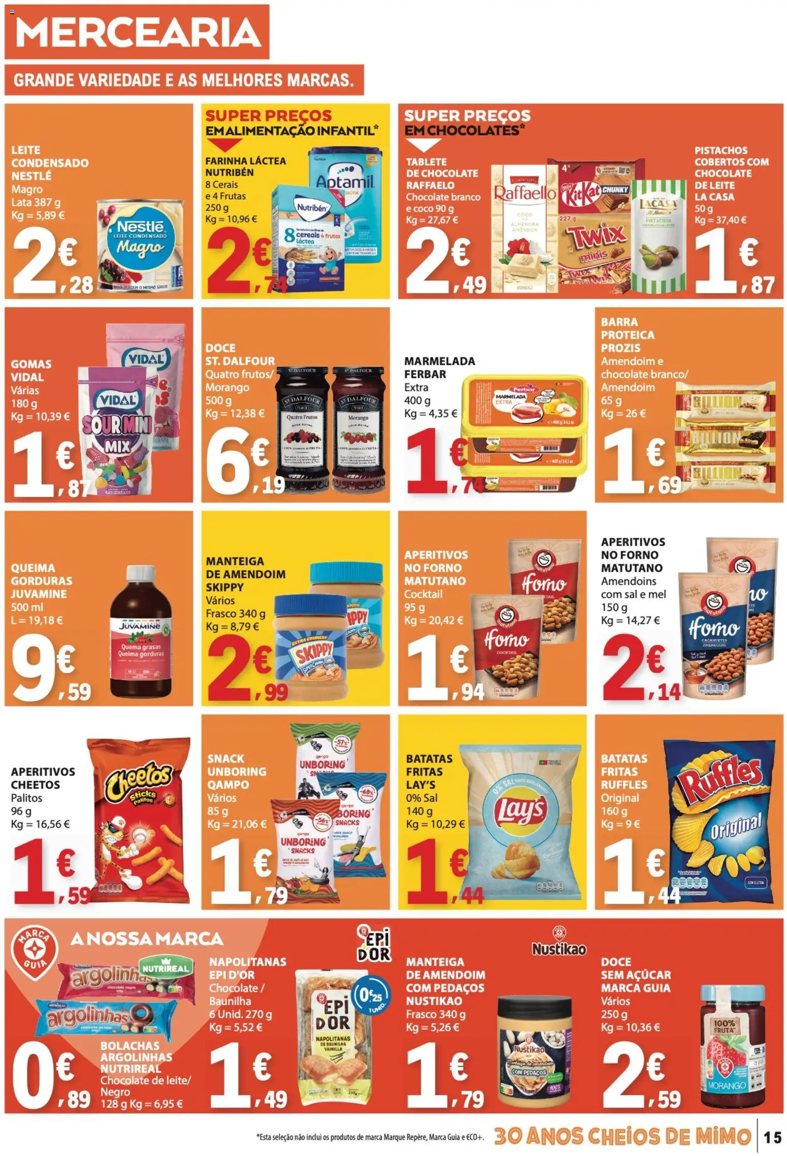 E.Leclerc folheto │ válido de 09/07/2026 | Página: 15 | Produtos: Amendoins, Bolachas, Manteiga, Mel